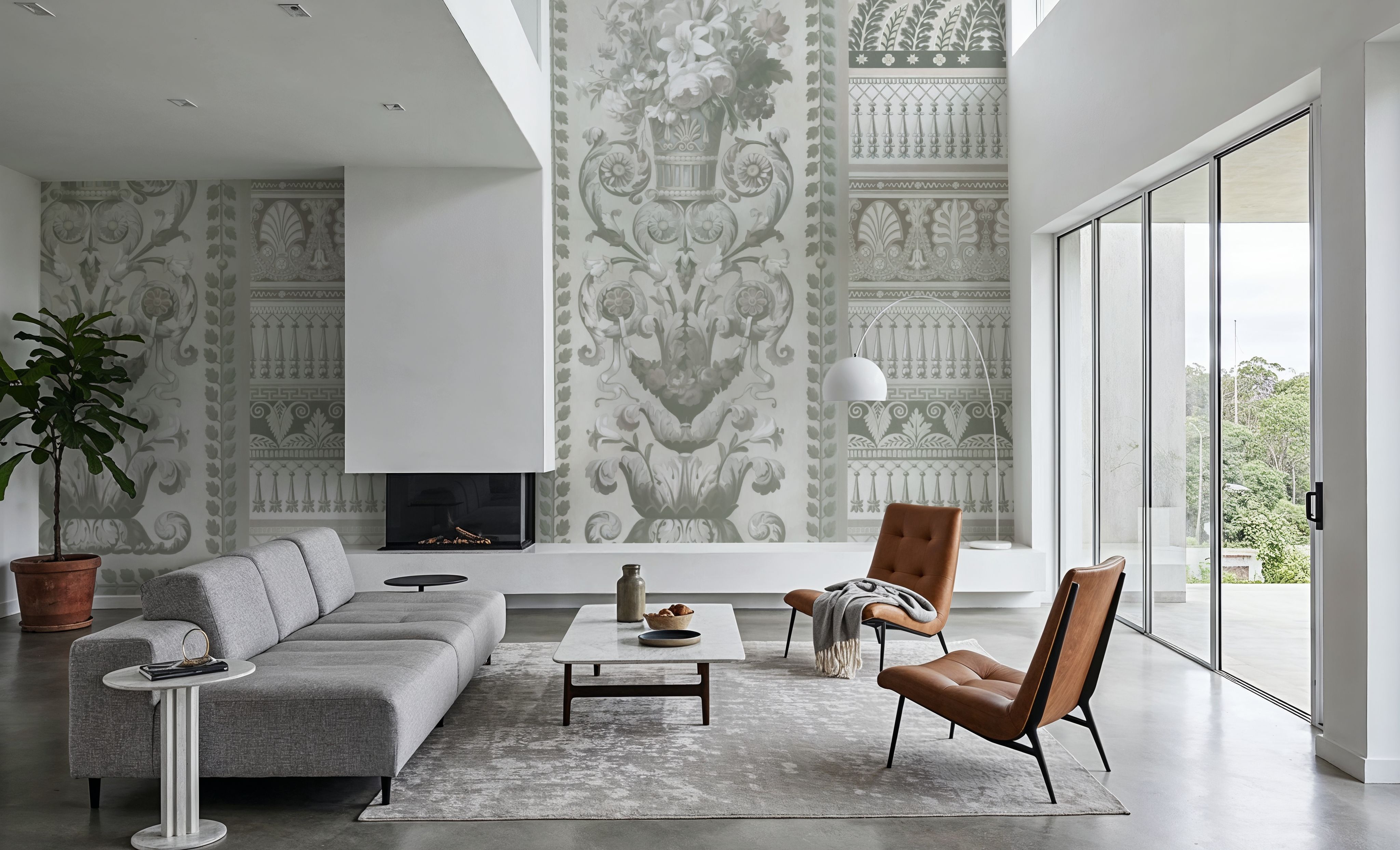 Flower Mountain, Sage, Papel pintado