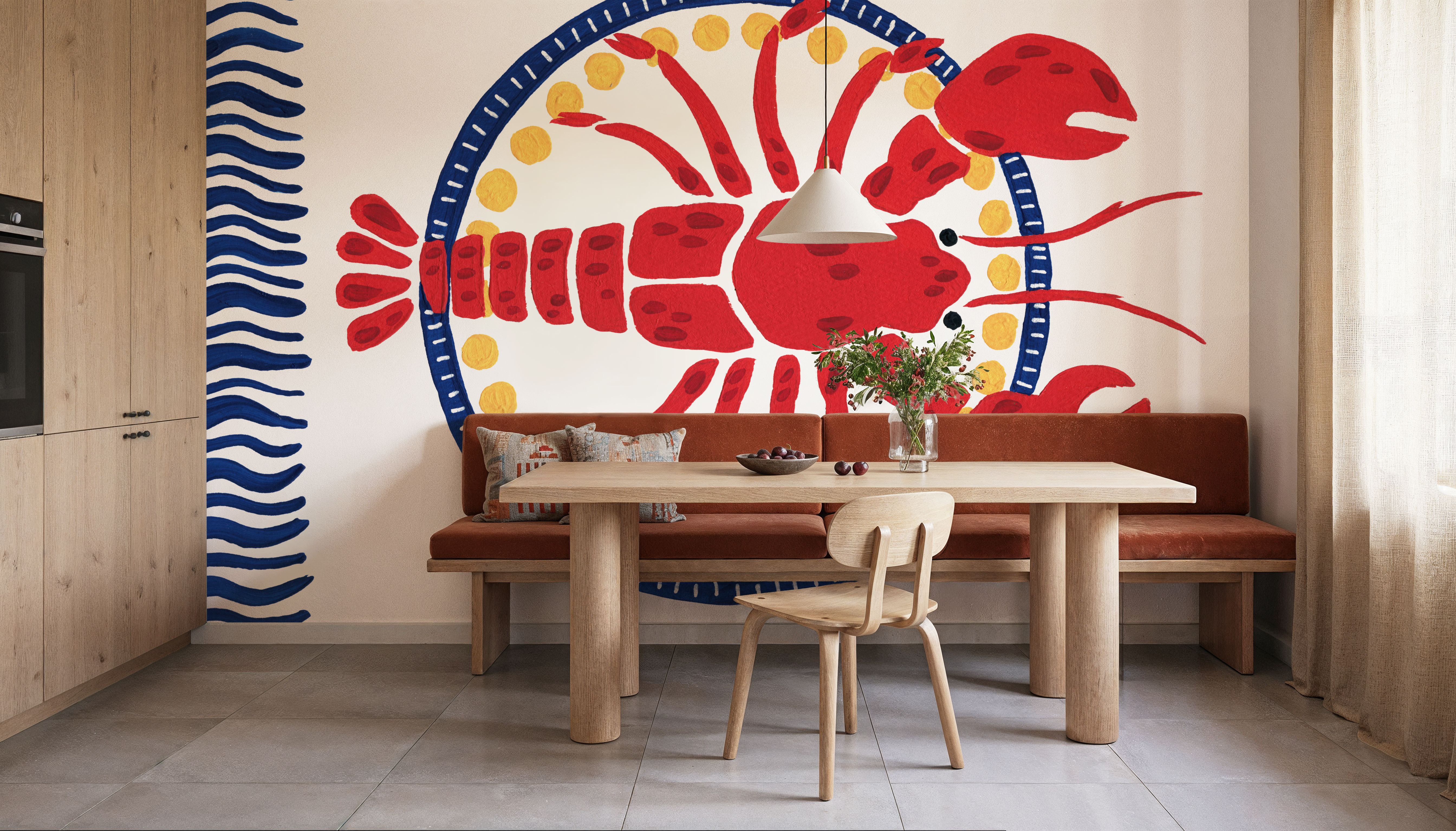 Kitschy Coastal Lobster, Wallpaper