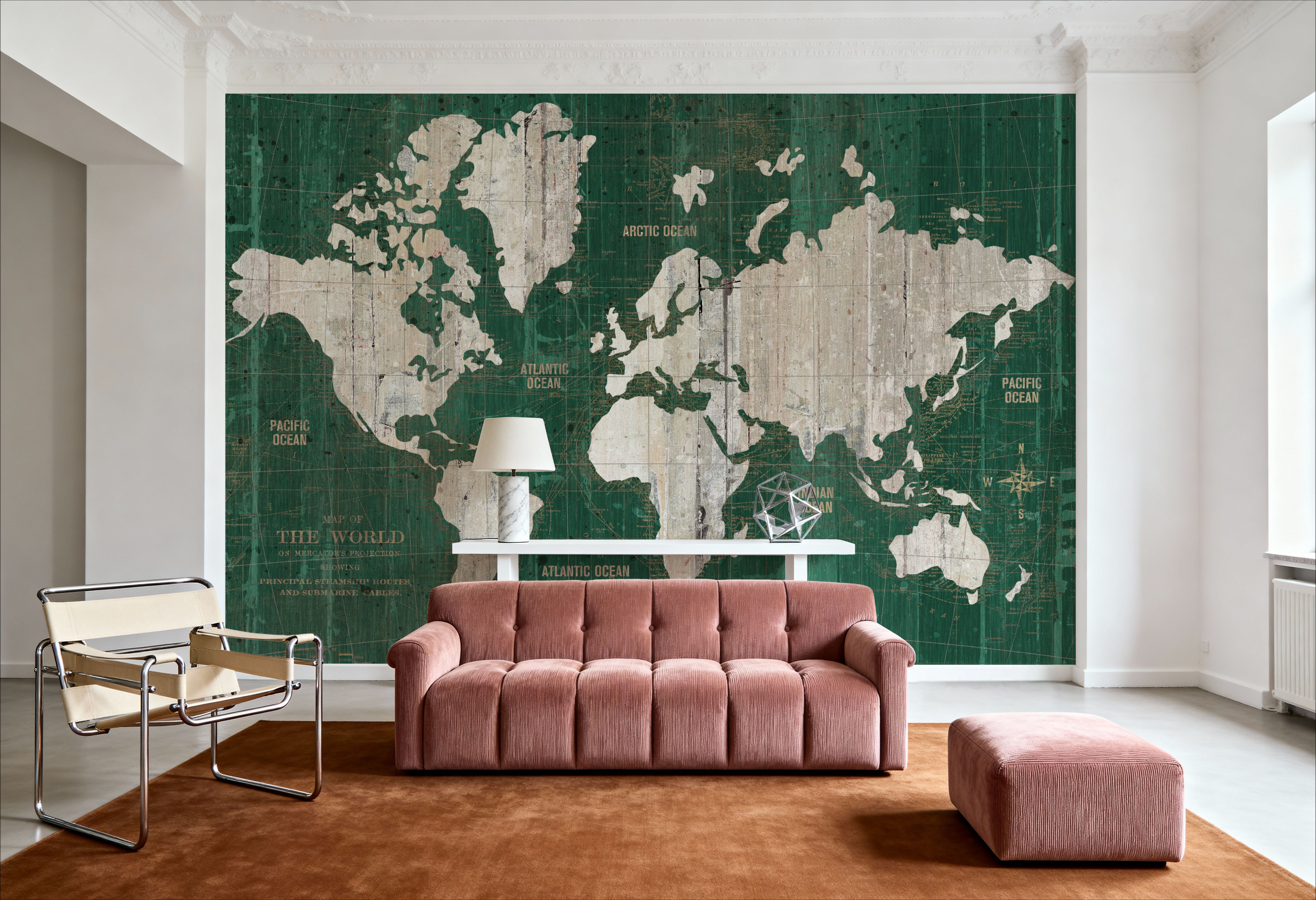 Old World Map Green