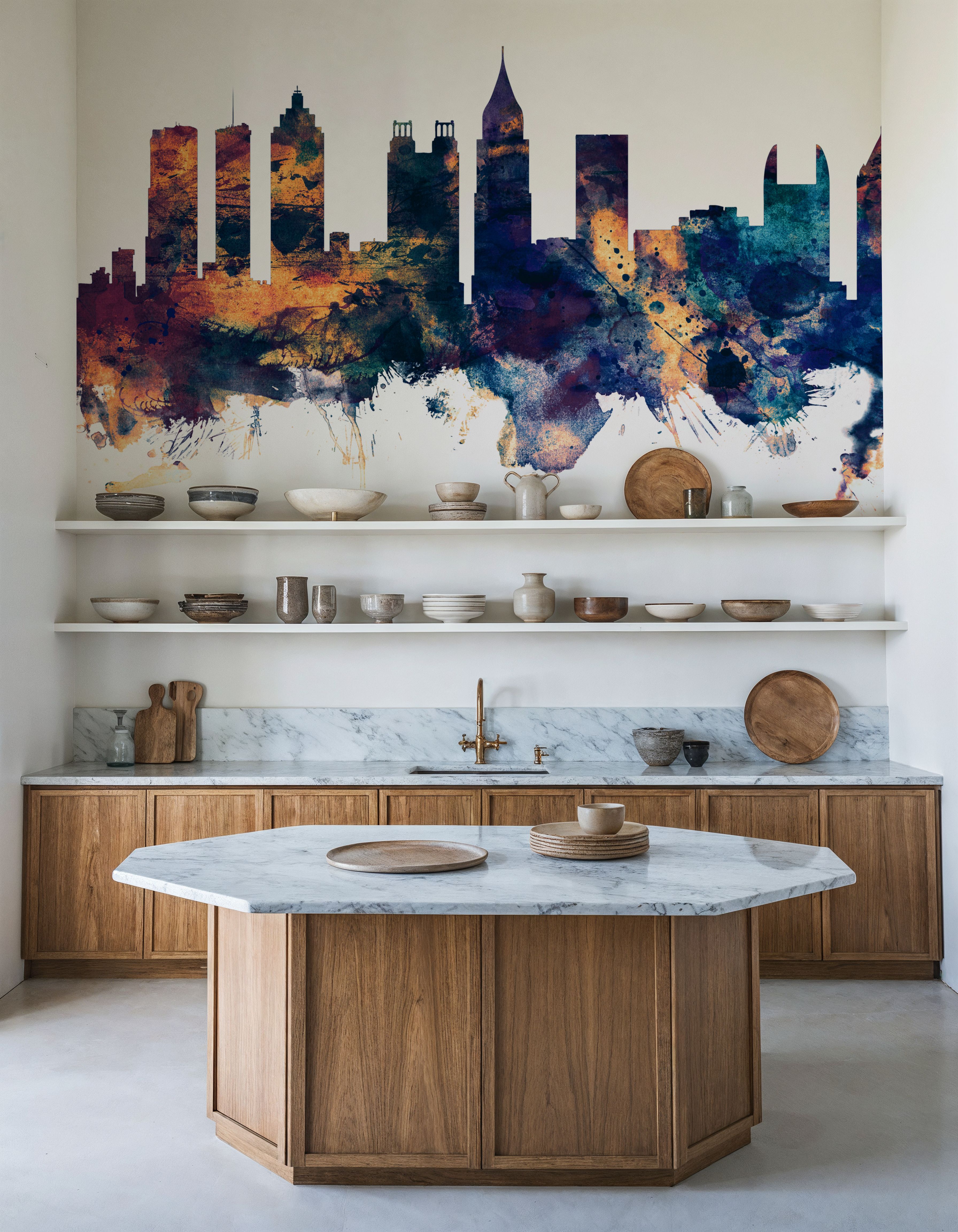 Atlanta Georgia Skyline Blue & Bronze