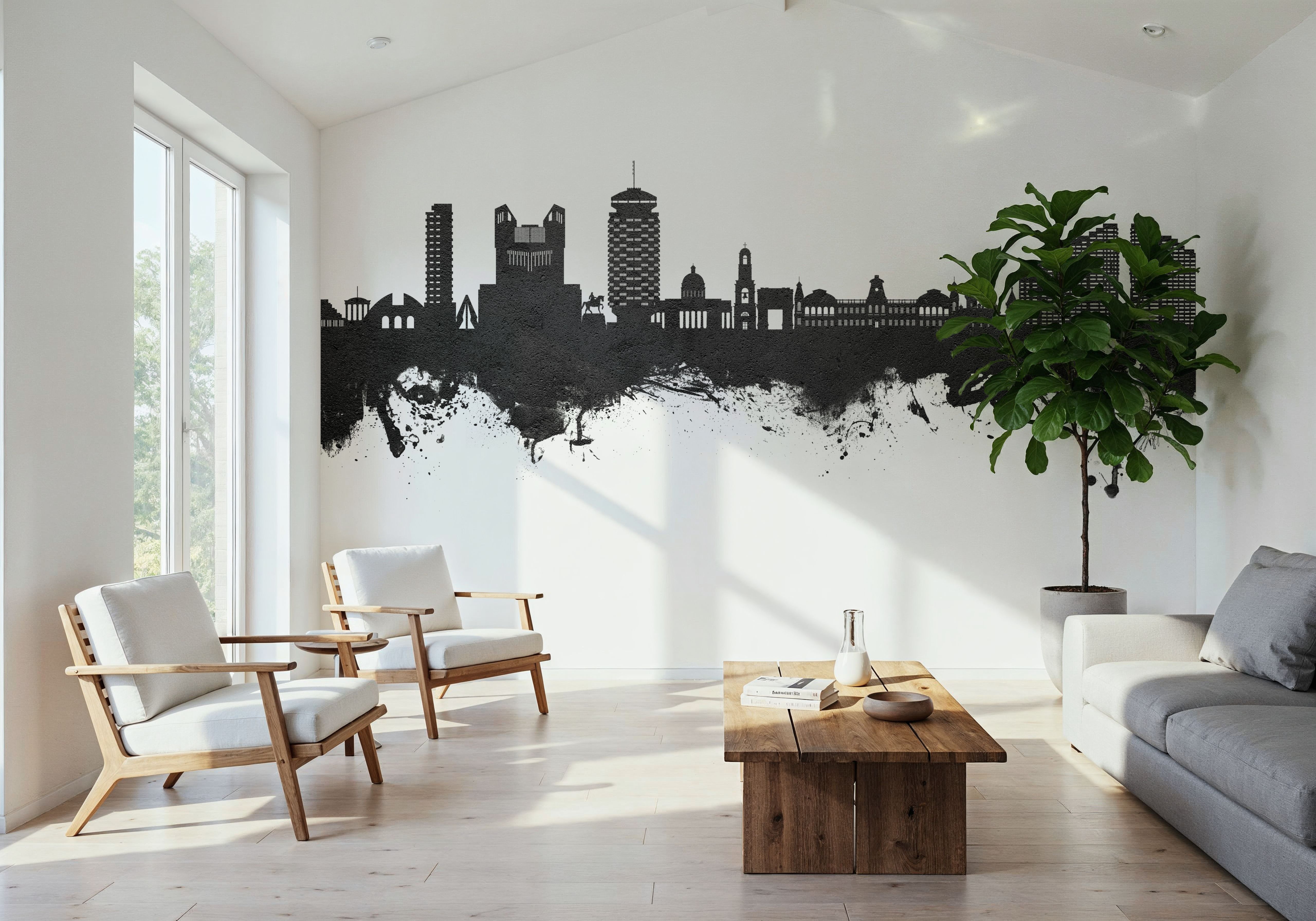 Chisinau Moldova Skyline Black & White, Wallpaper