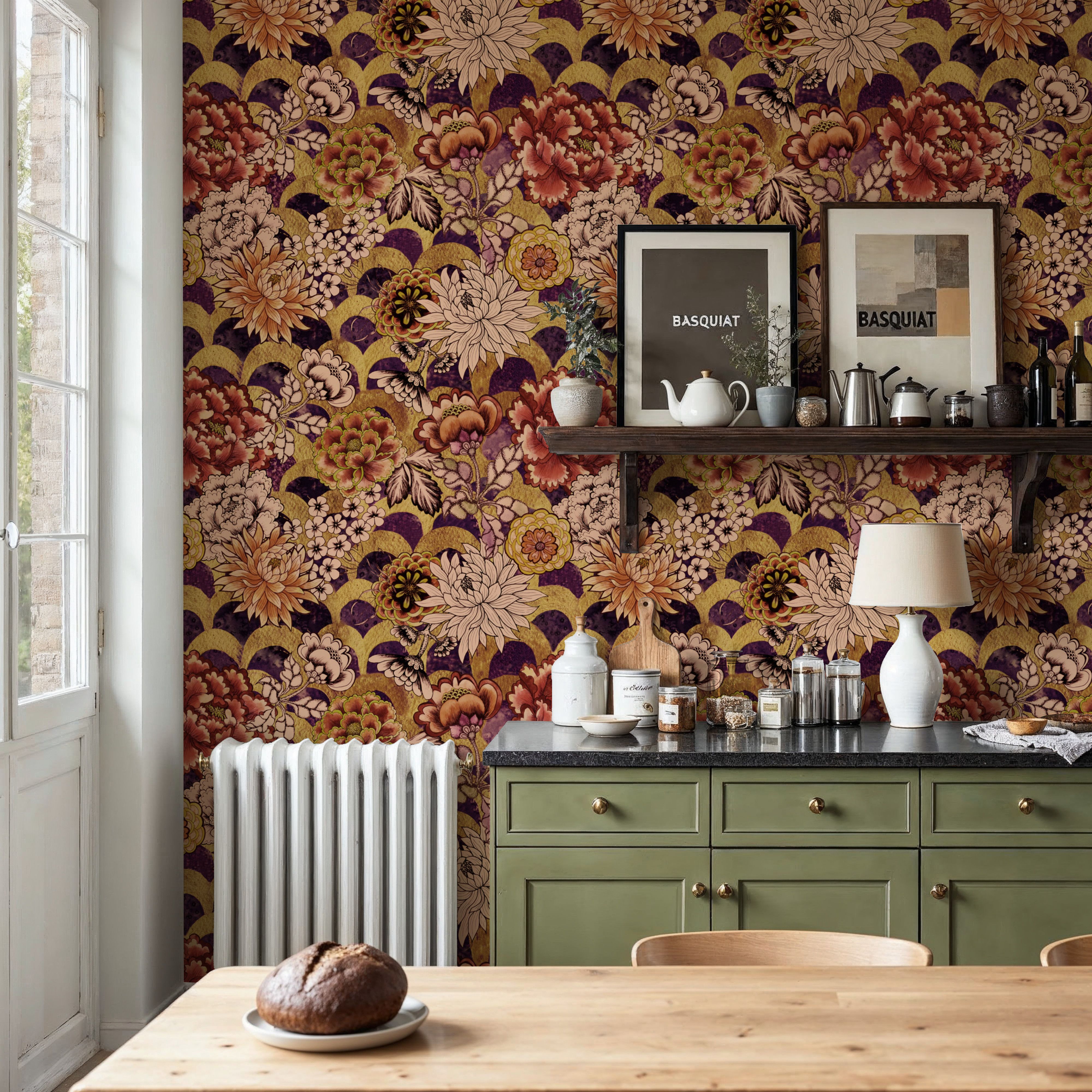 Vintage Floral Arches, Wallpaper