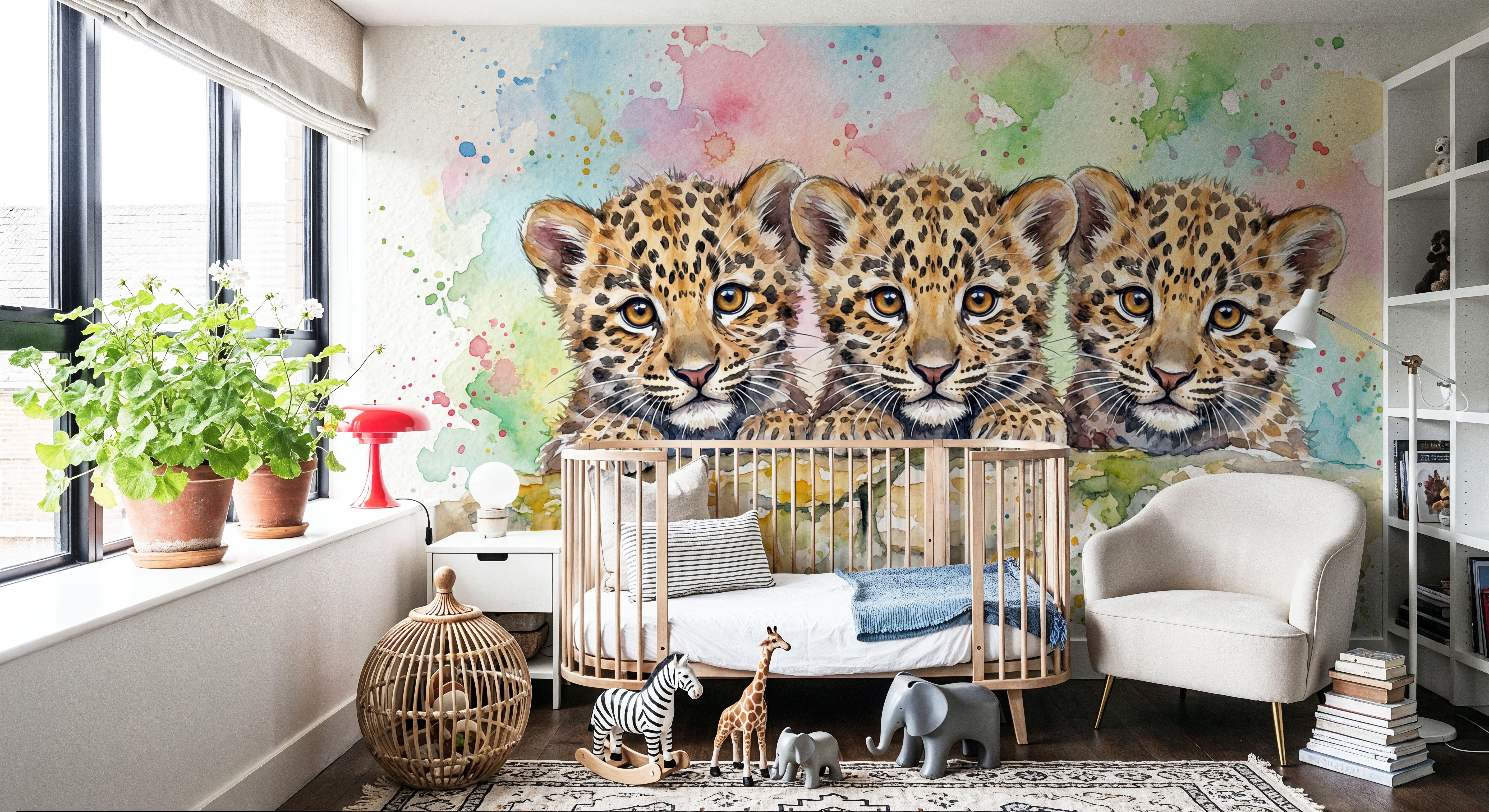 Leopard Cubs - Cute Baby Animals Series, Tapéta