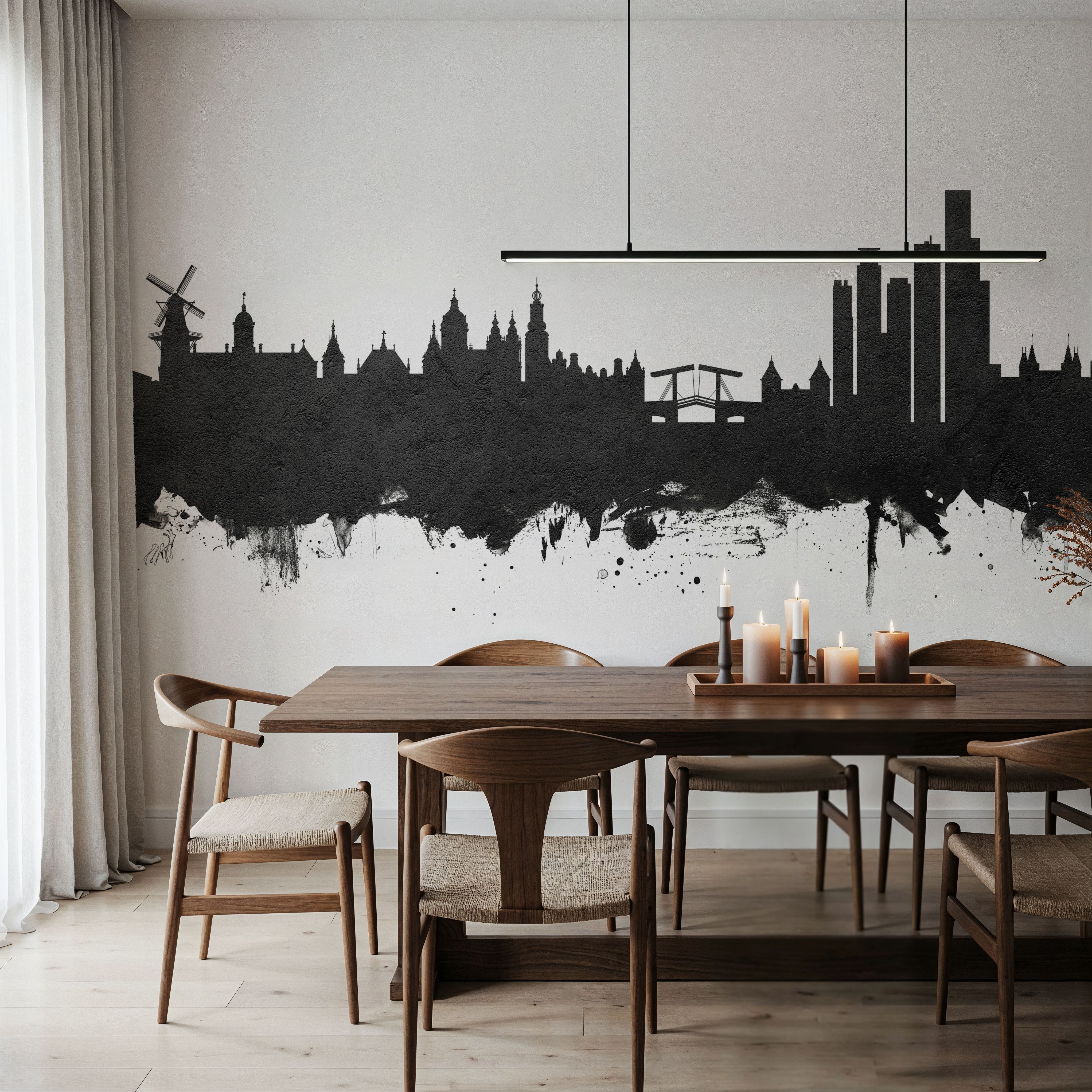 Amsterdam Skyline Black & White