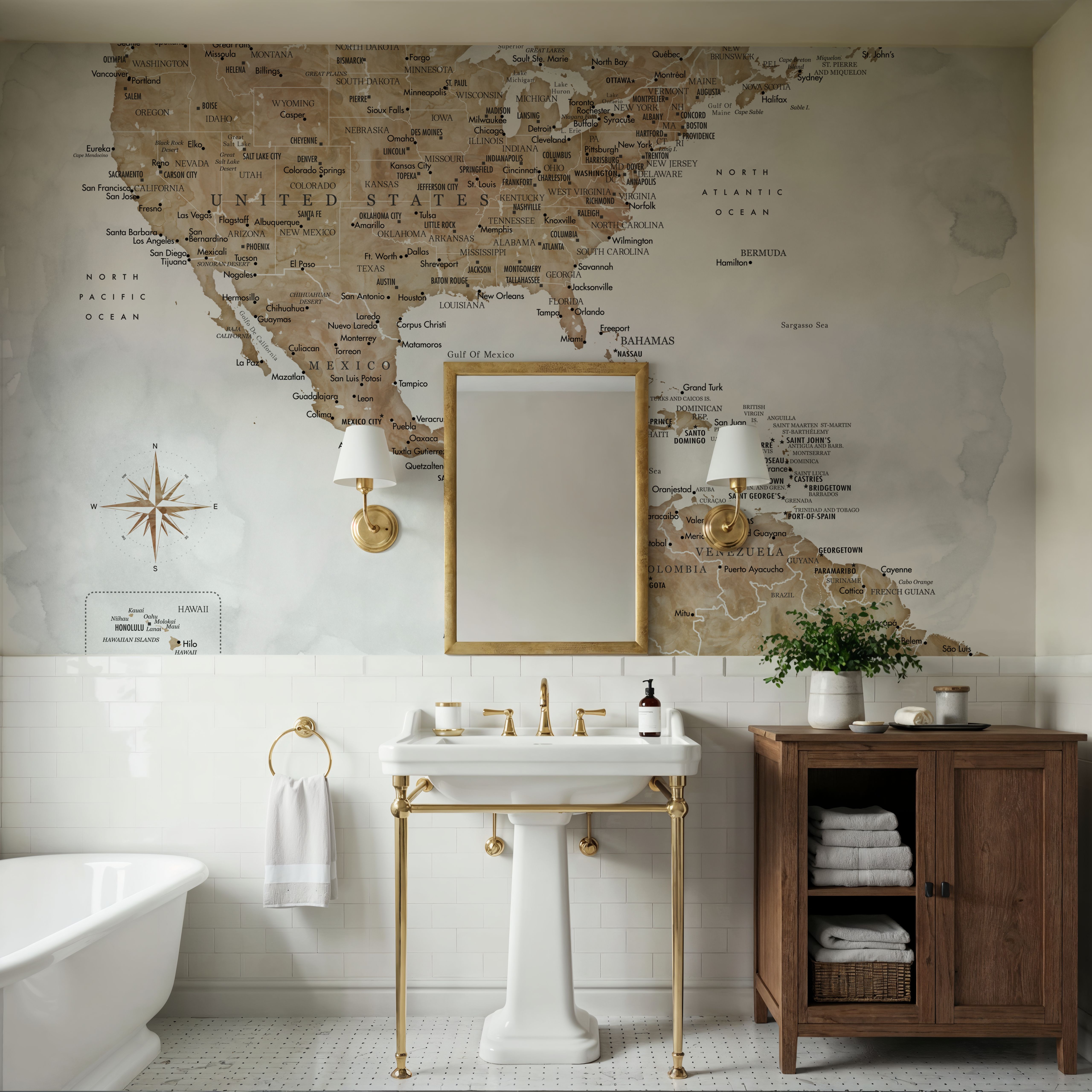 US Mexico Caribbean Map - Abey Wash