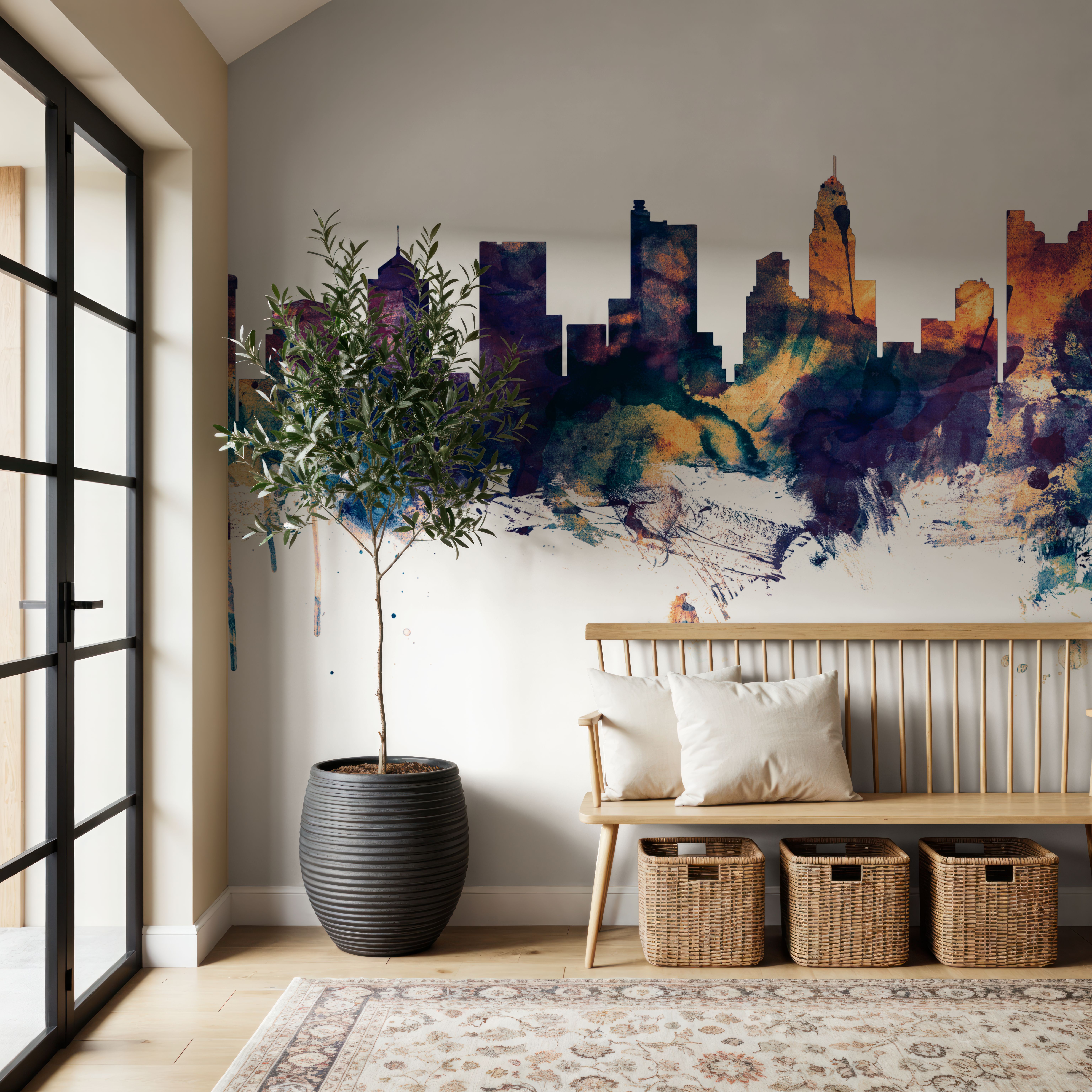 Columbus Ohio Skyline Blue & Bronze