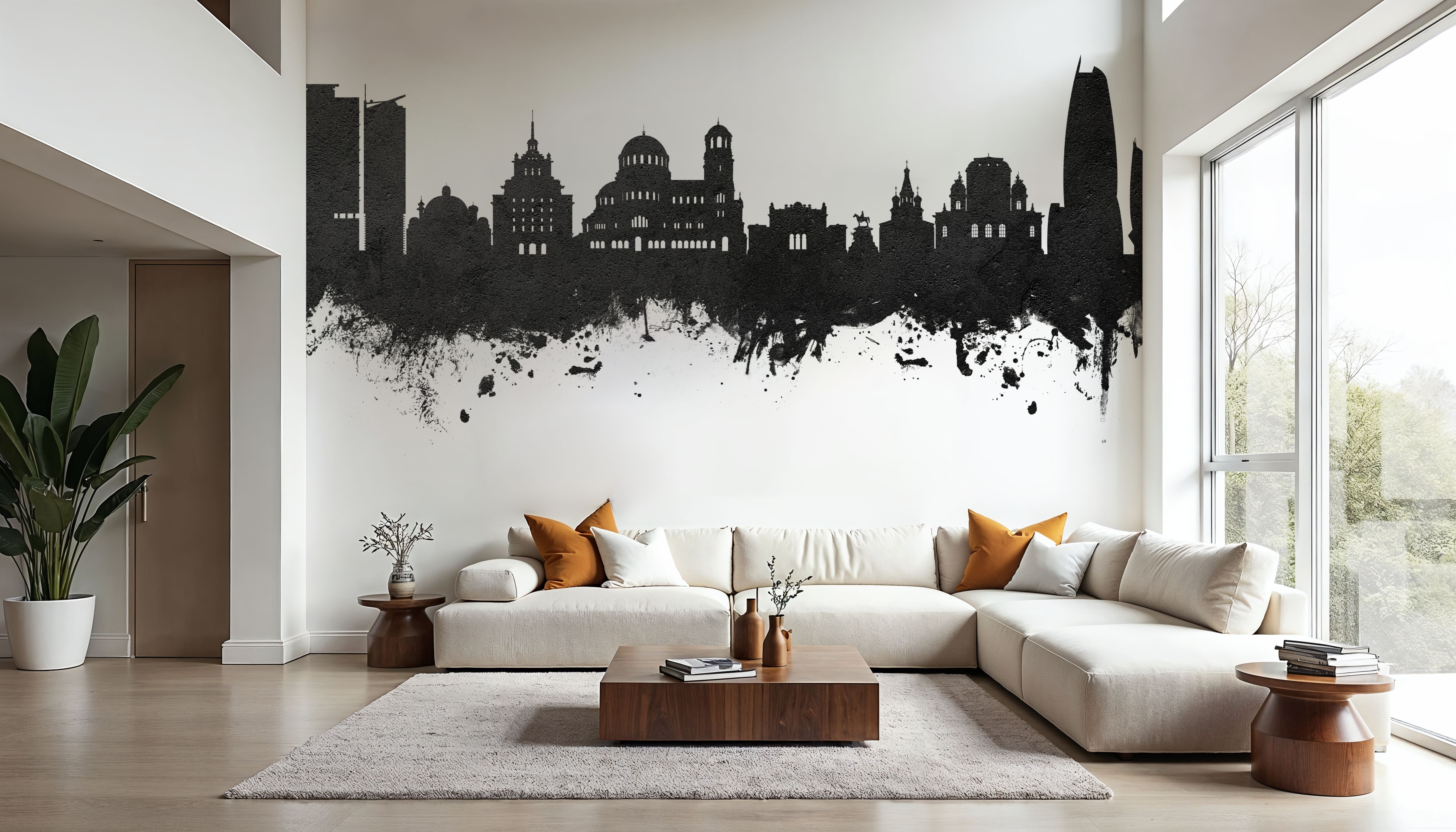 Sofia Bulgaria Skyline Black & White