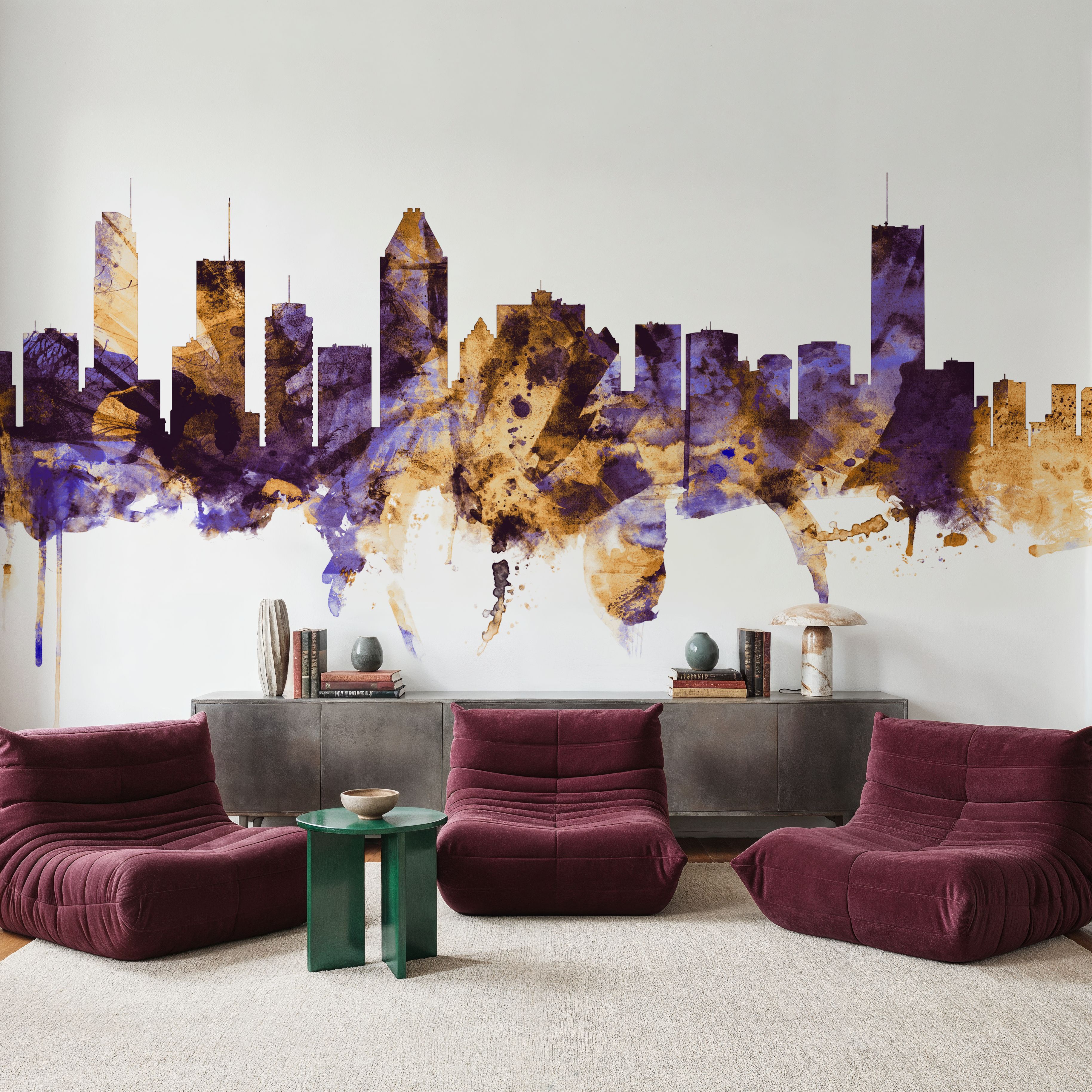 Montreal Canada Skyline Purple & Gold