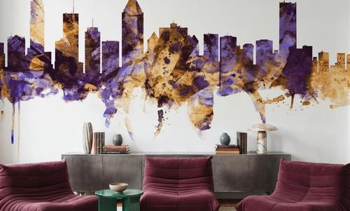 Montreal Canada Skyline Purple & Gold