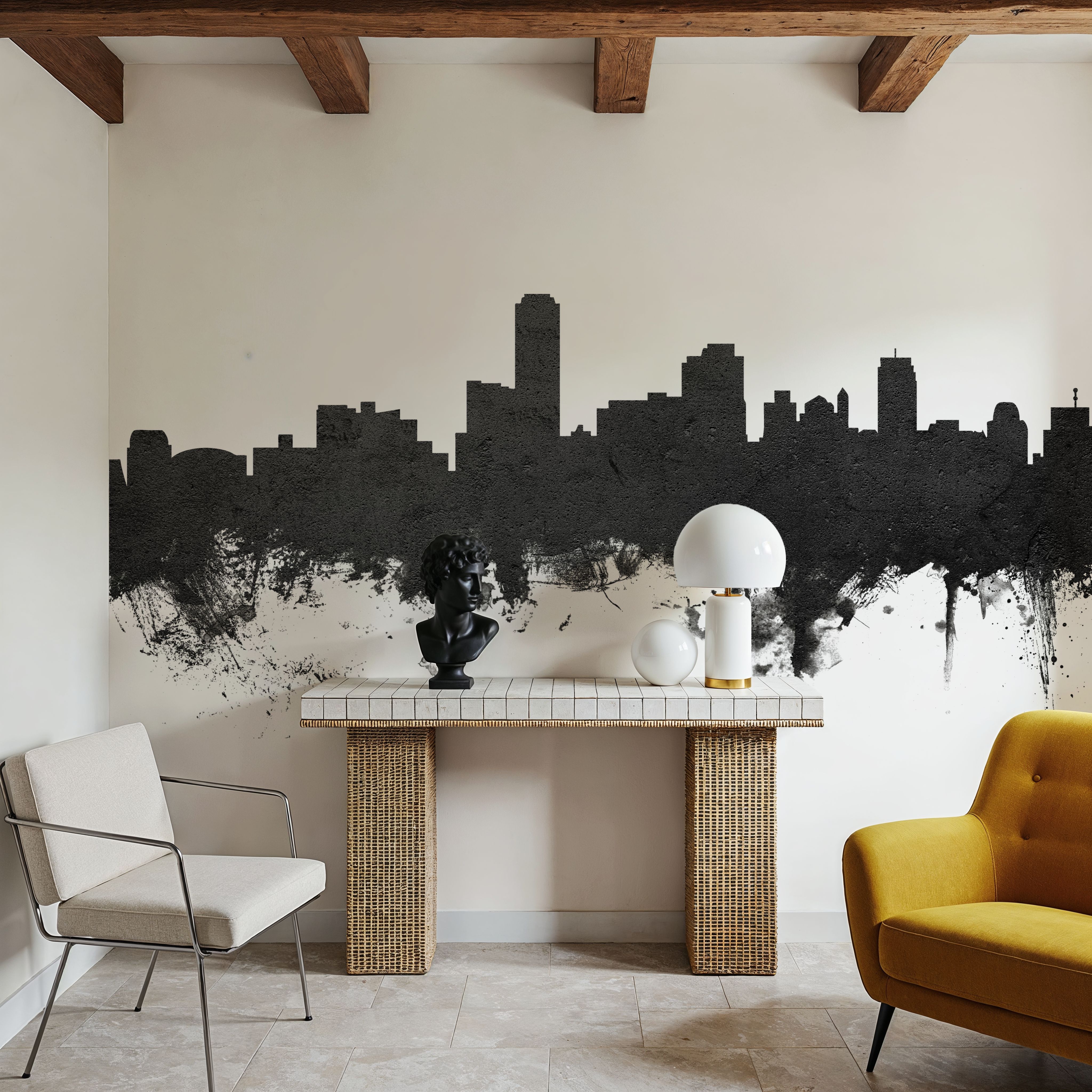 Adelaide Australia Skyline Black & White