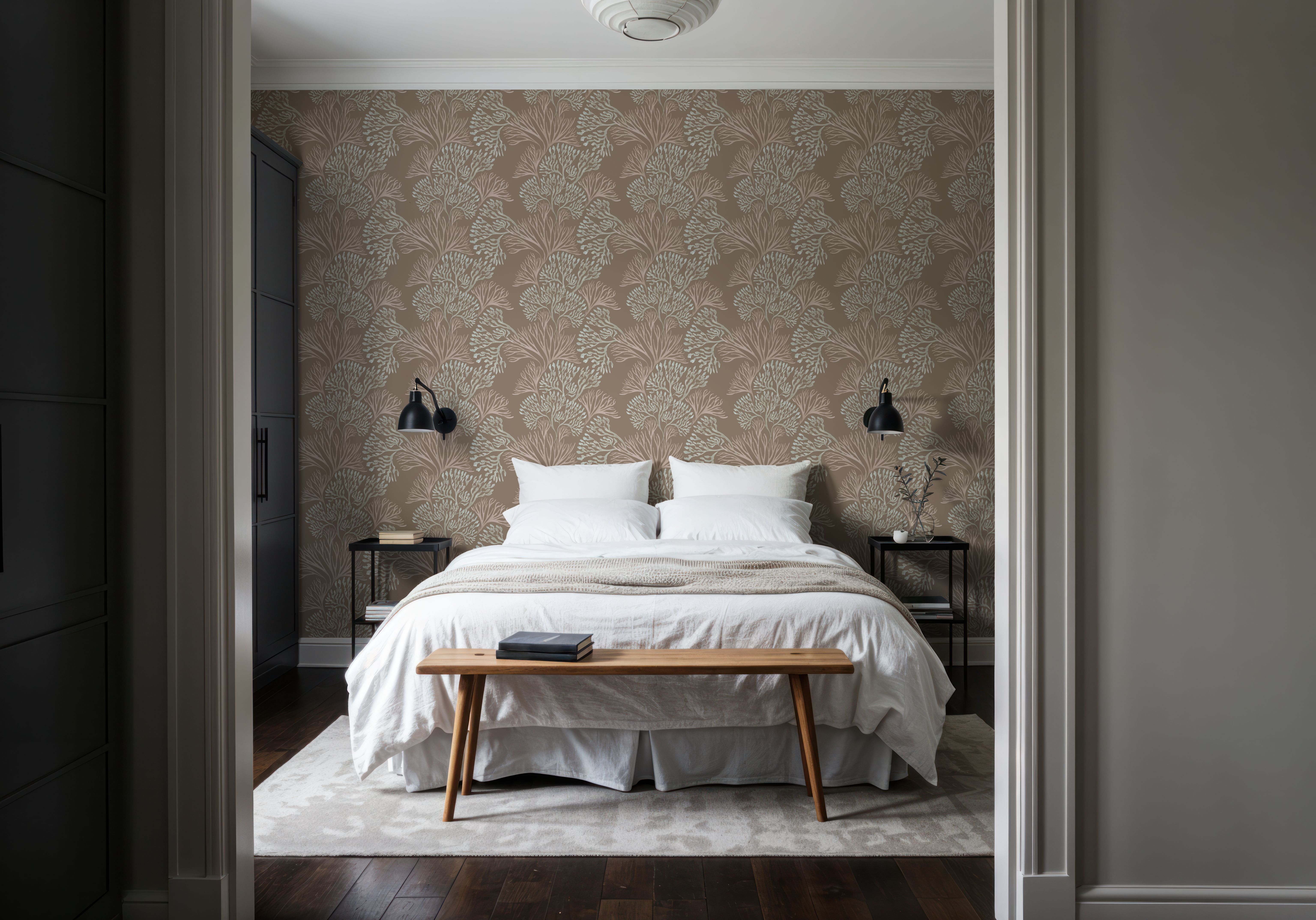 Subtle Seaweed, Warm Beige