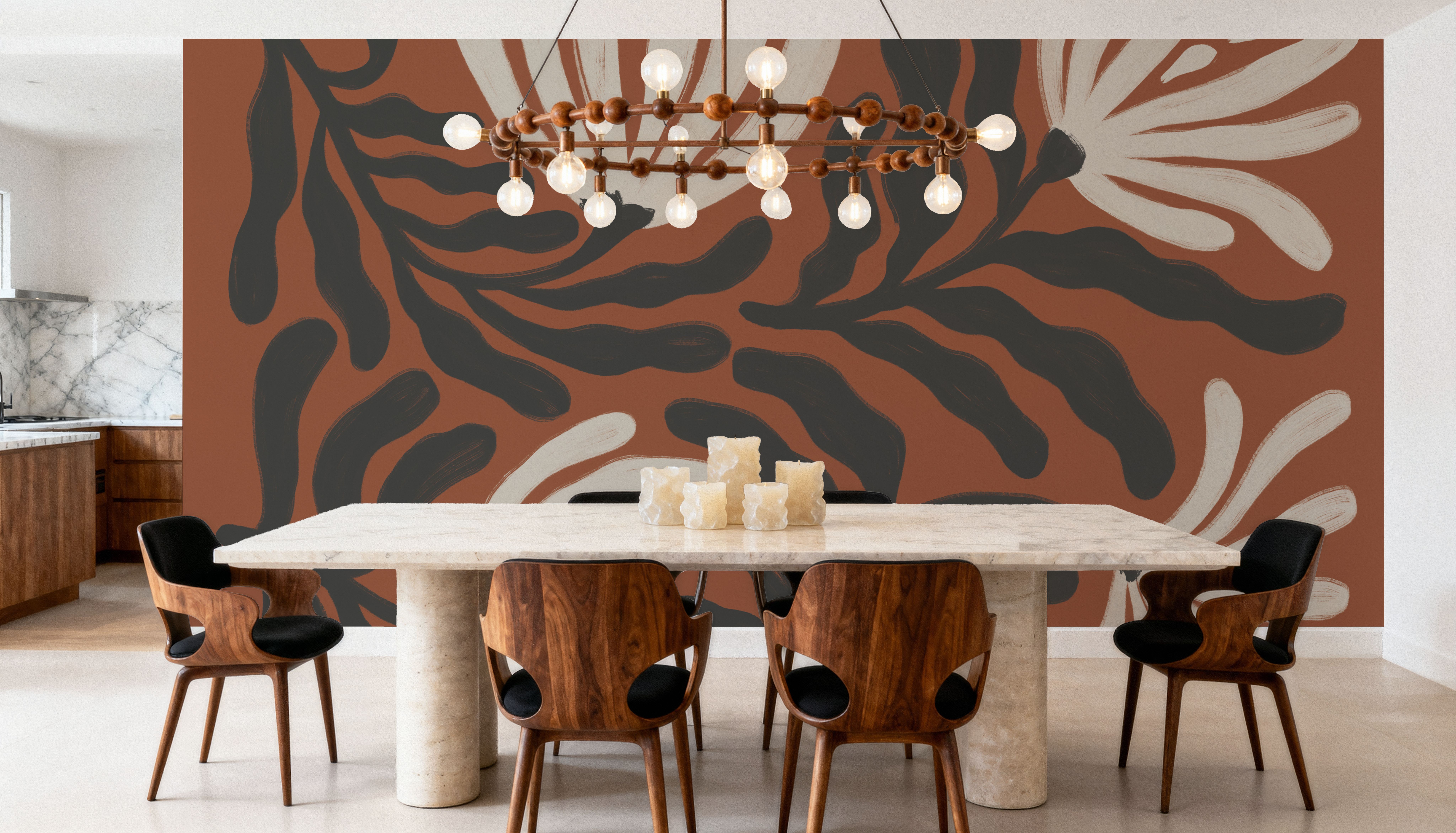 Simple Petals I Brown, Wallpaper