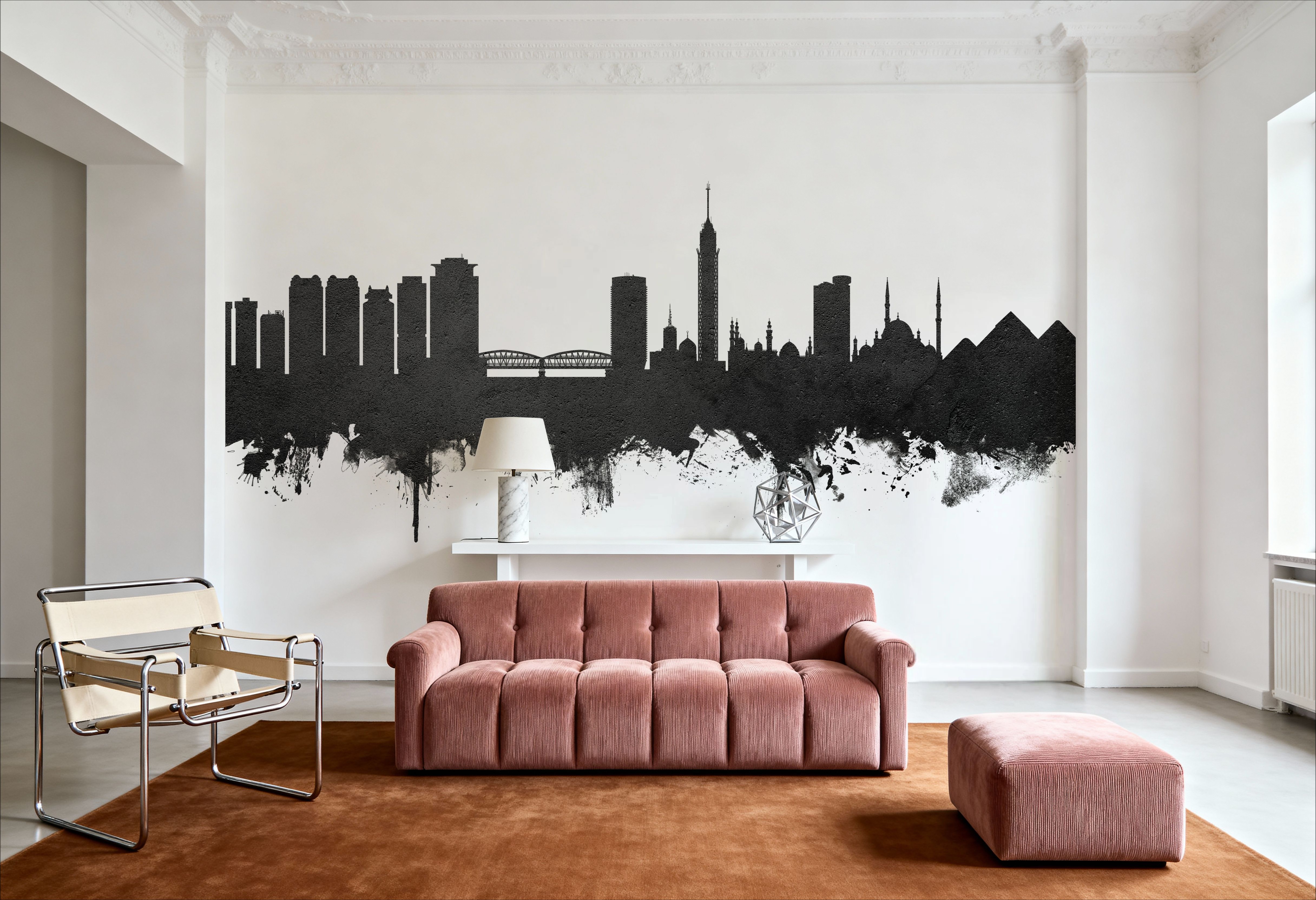 Cairo Egypt Skyline Black & White