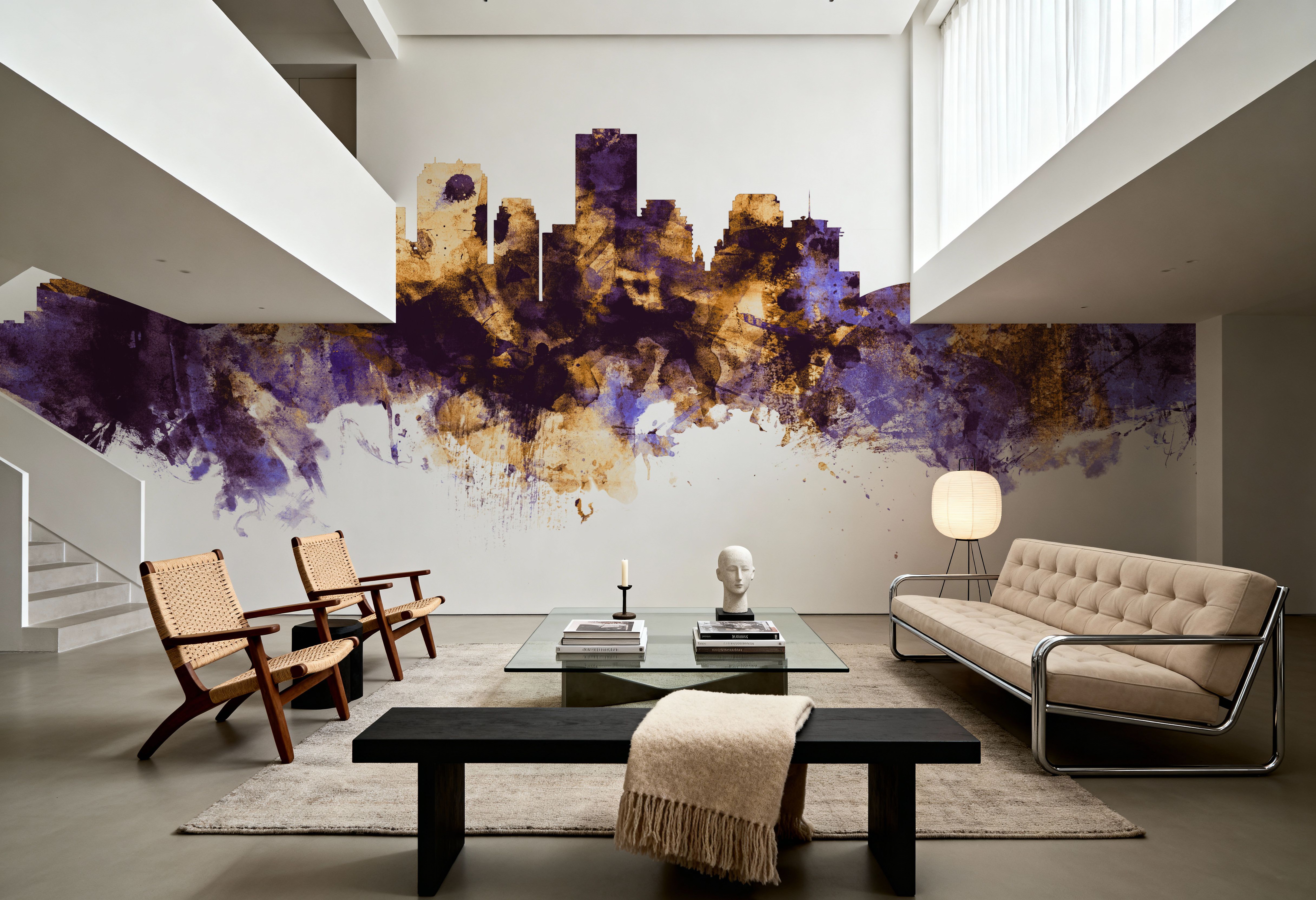 New Orleans Louisiana Skyline Purple & Gold