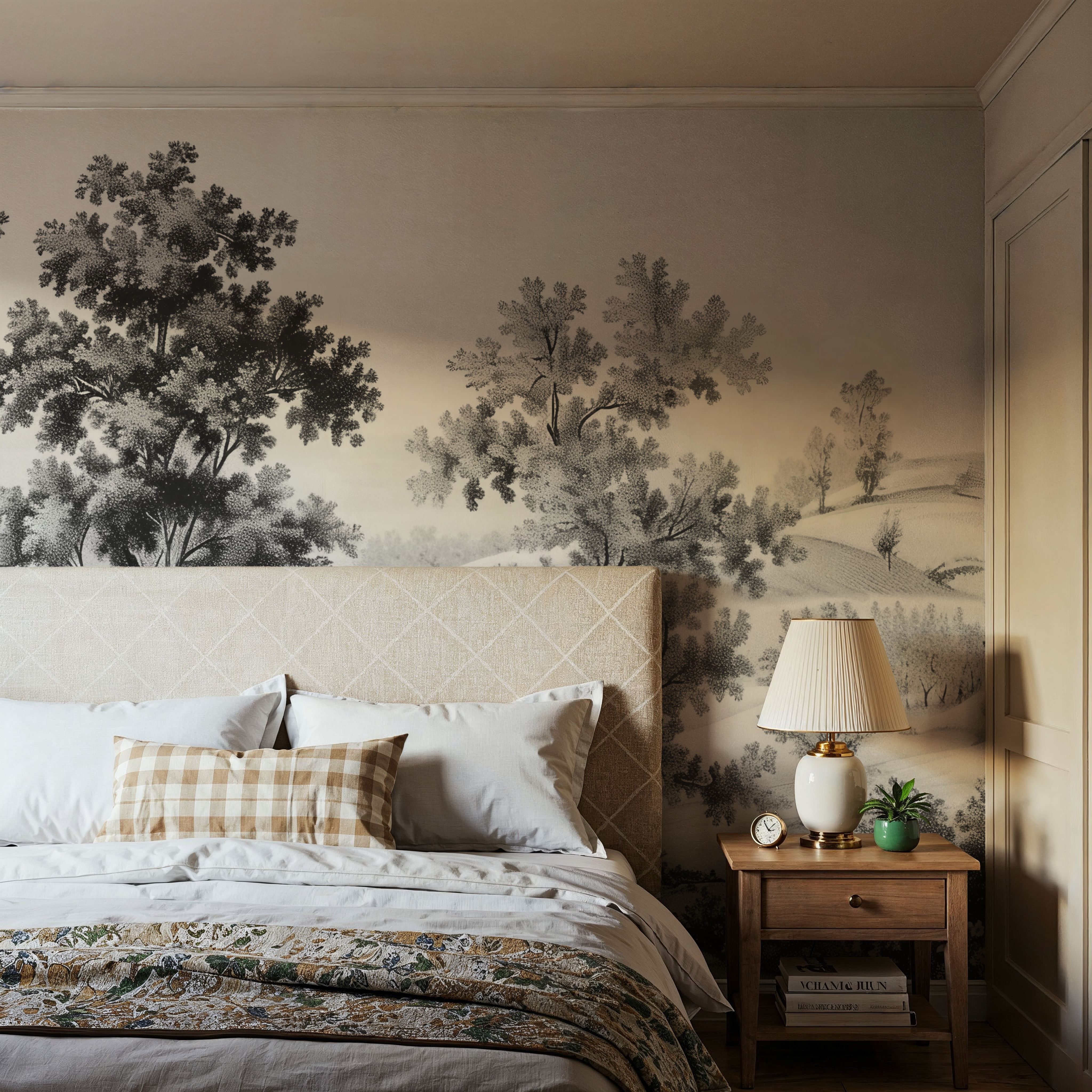 Pastoral Toile, Black & White