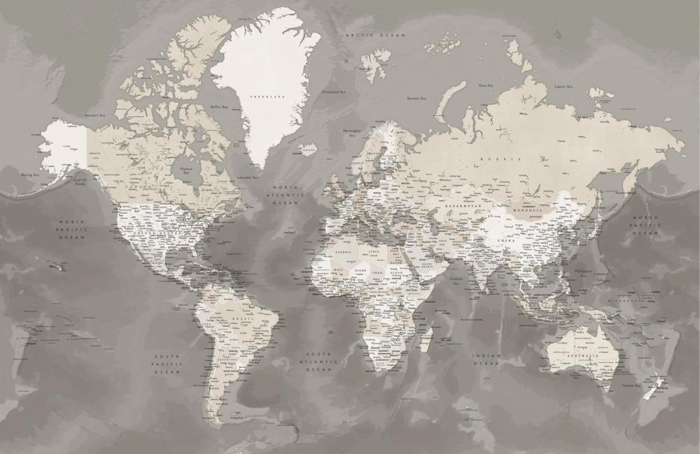 World Map Cities - Davey