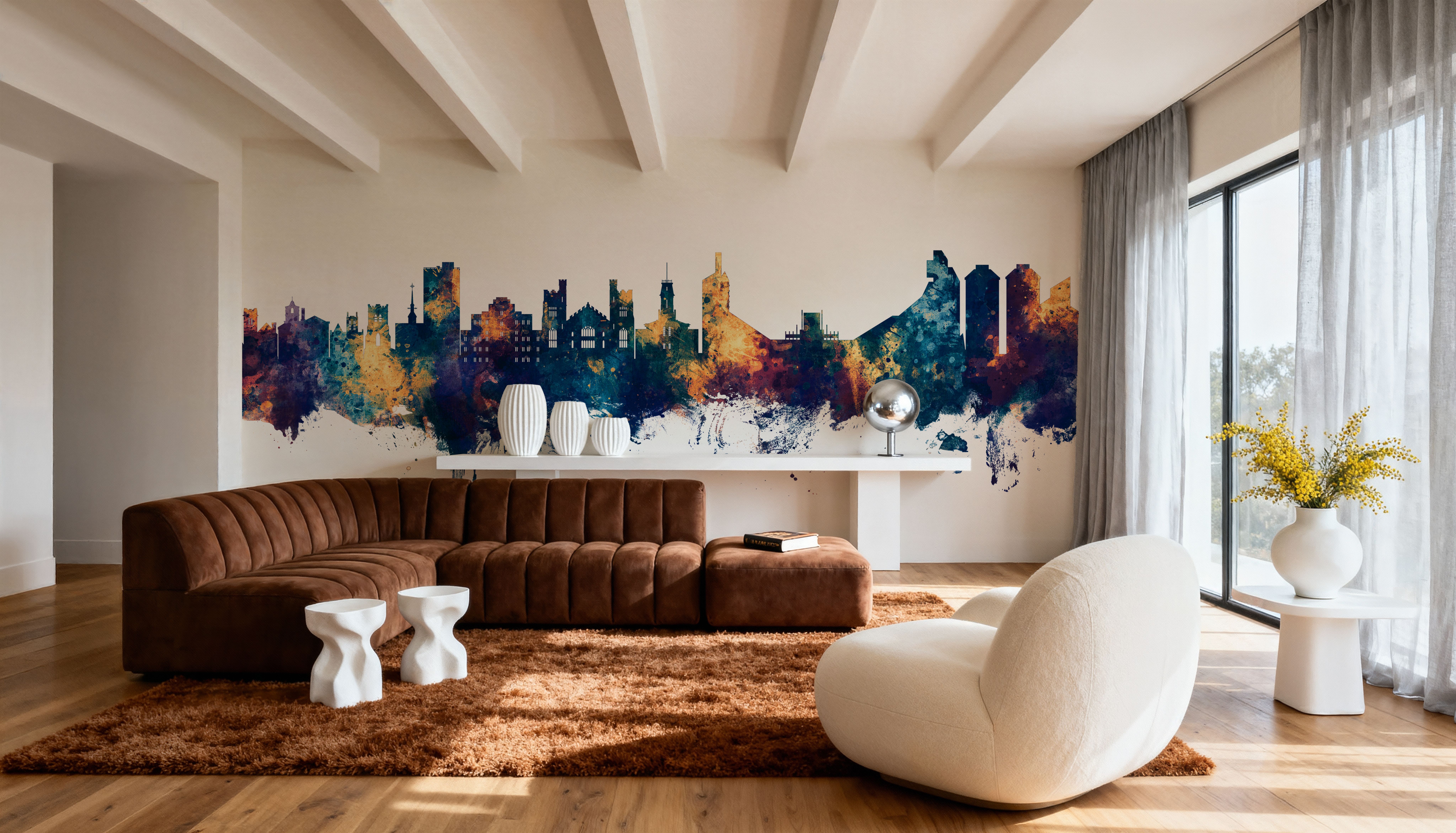 Boulder Colorado Skyline Blue & Bronze