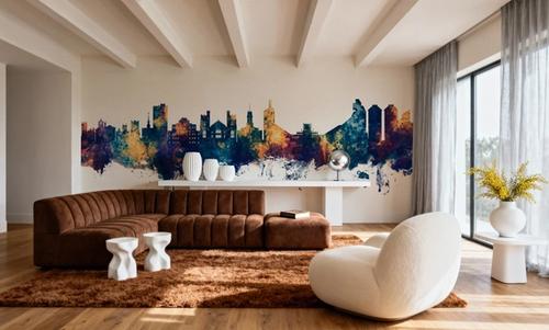 Boulder Colorado Skyline Blue & Bronze