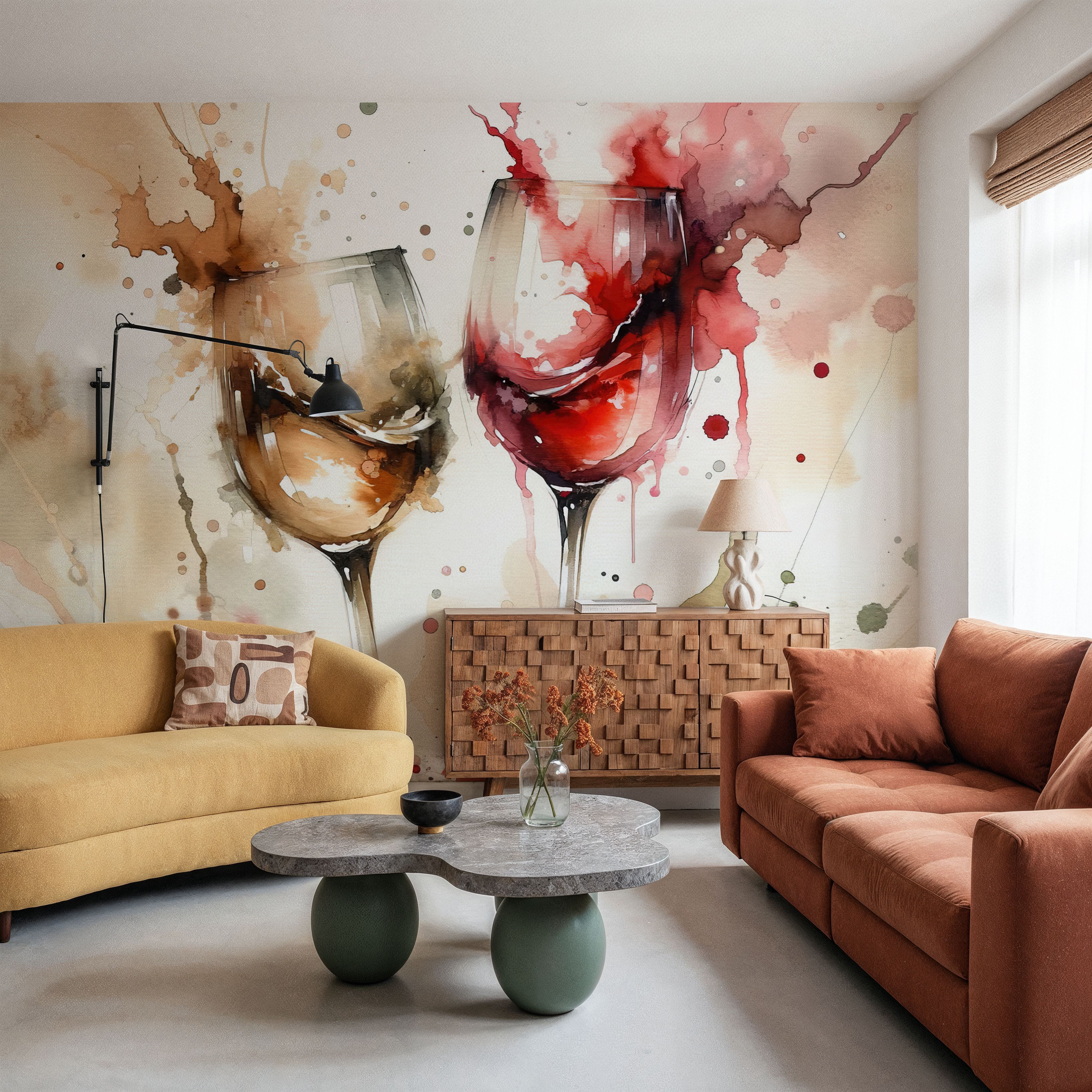 A Toast in Abstract Watercolor Elegance