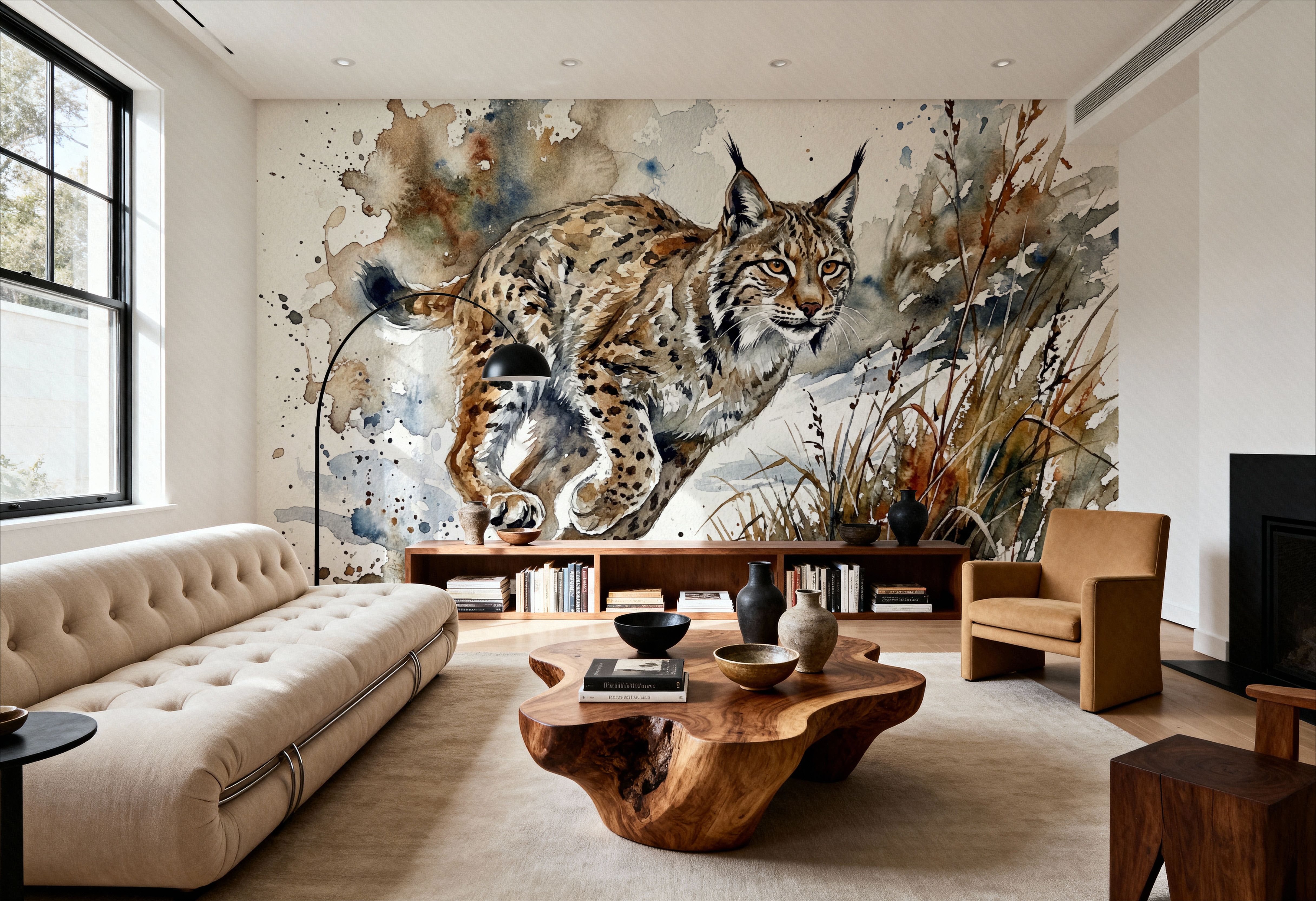 Lynx - Watercolor Predators Series, Wallpaper