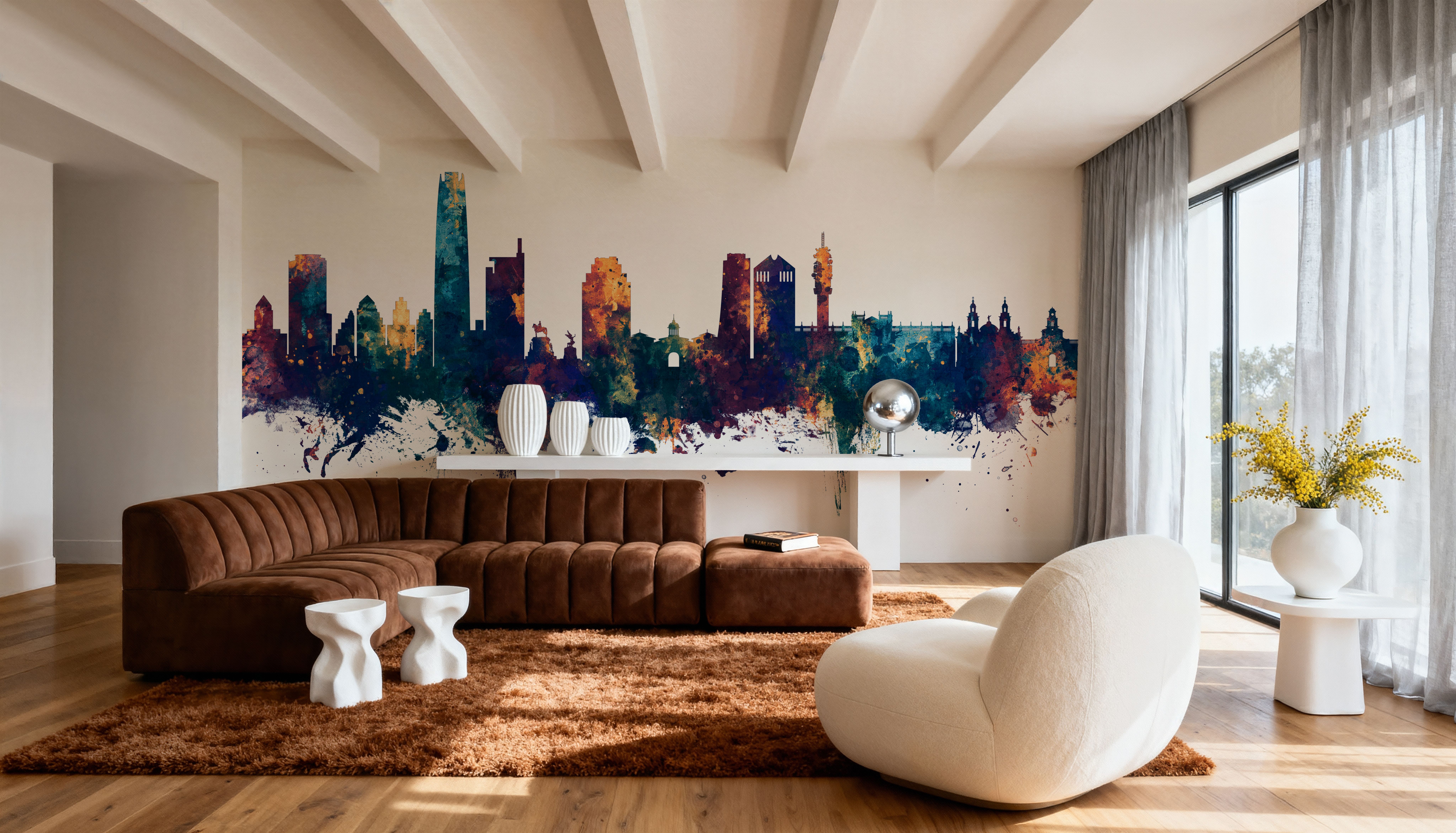 Santiago de Chile Skyline Blue & Bronze