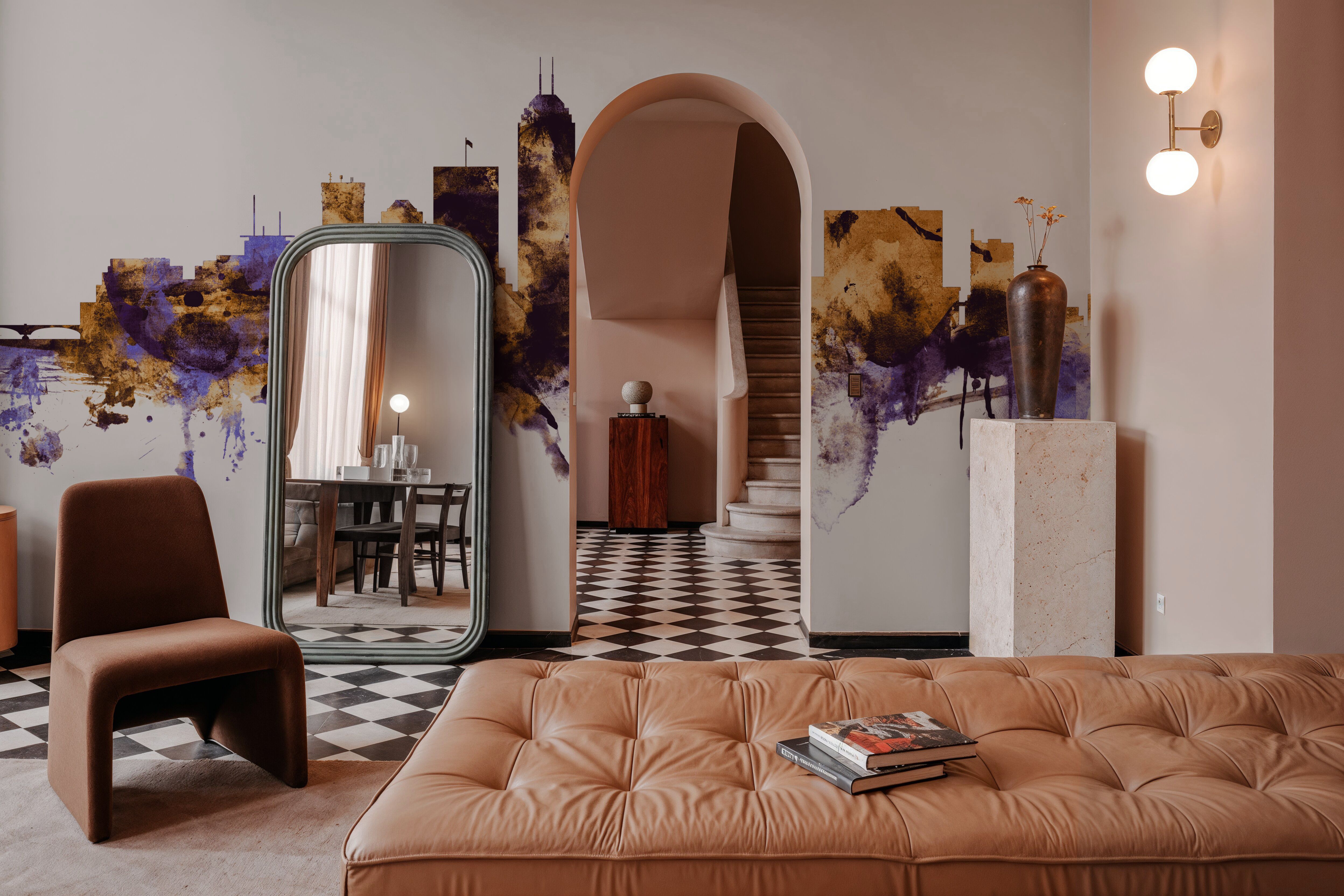 Indianapolis Indiana Skyline Purple & Gold