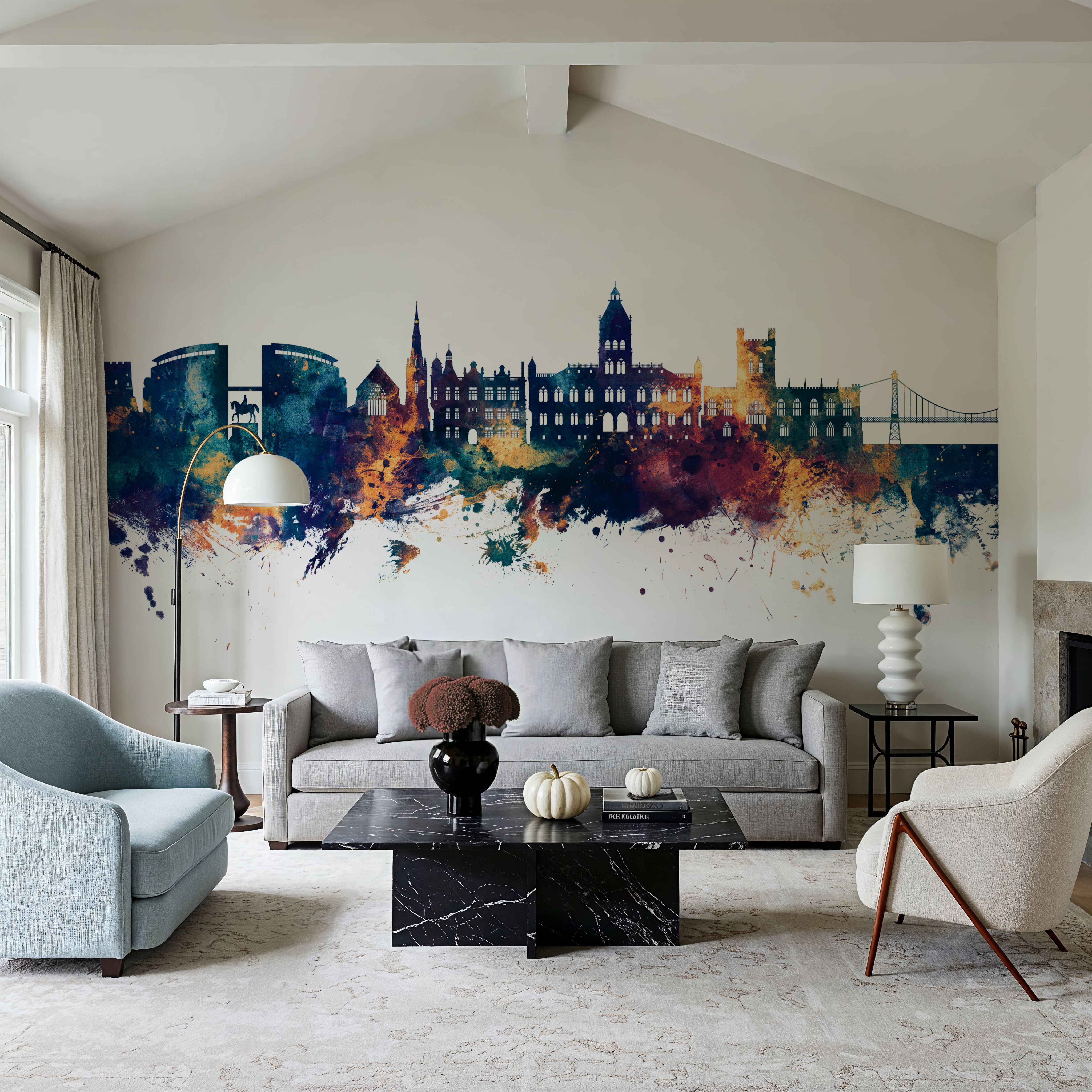 Chester England Skyline Blue & Bronze