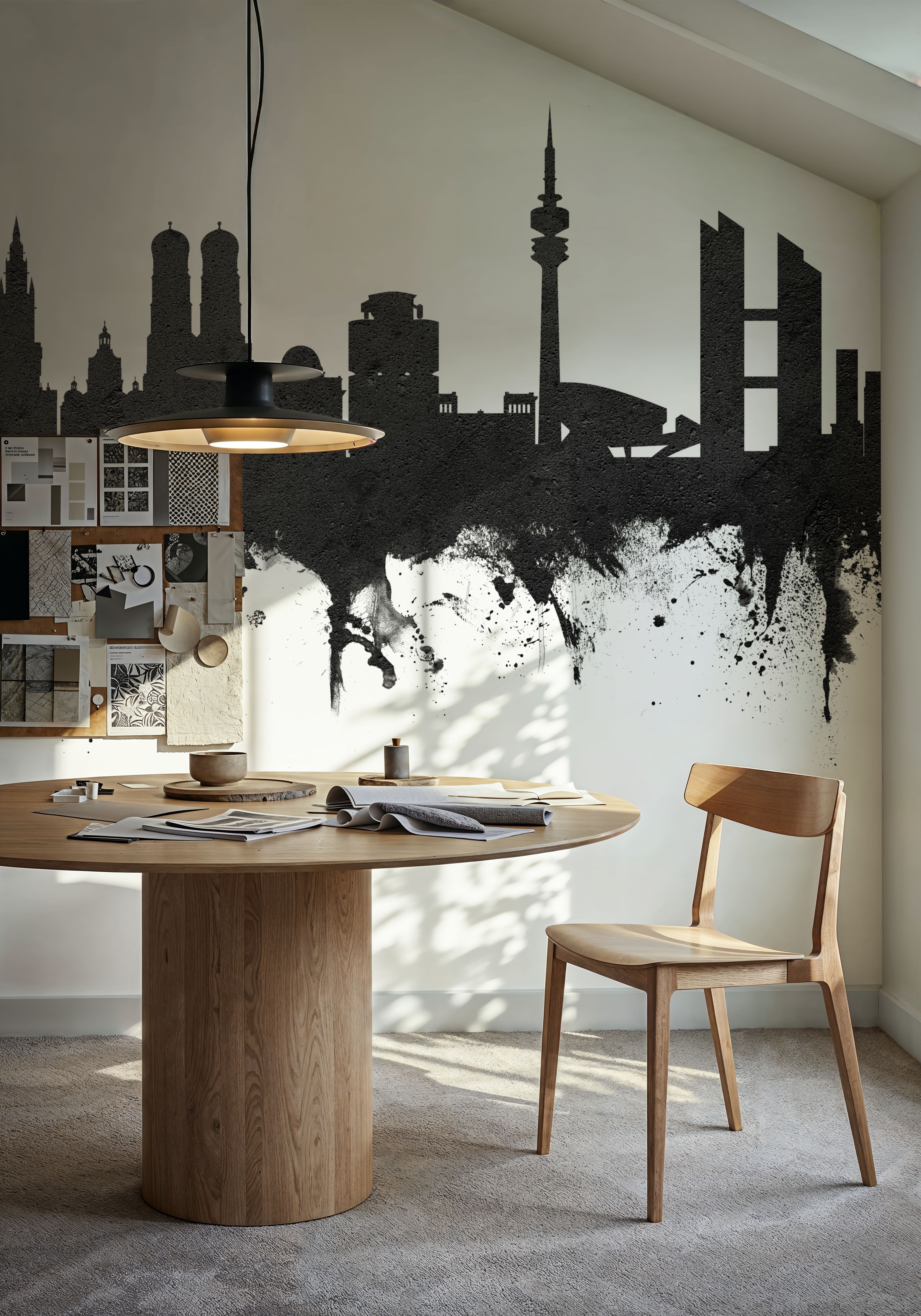 Munich Skyline Black & White