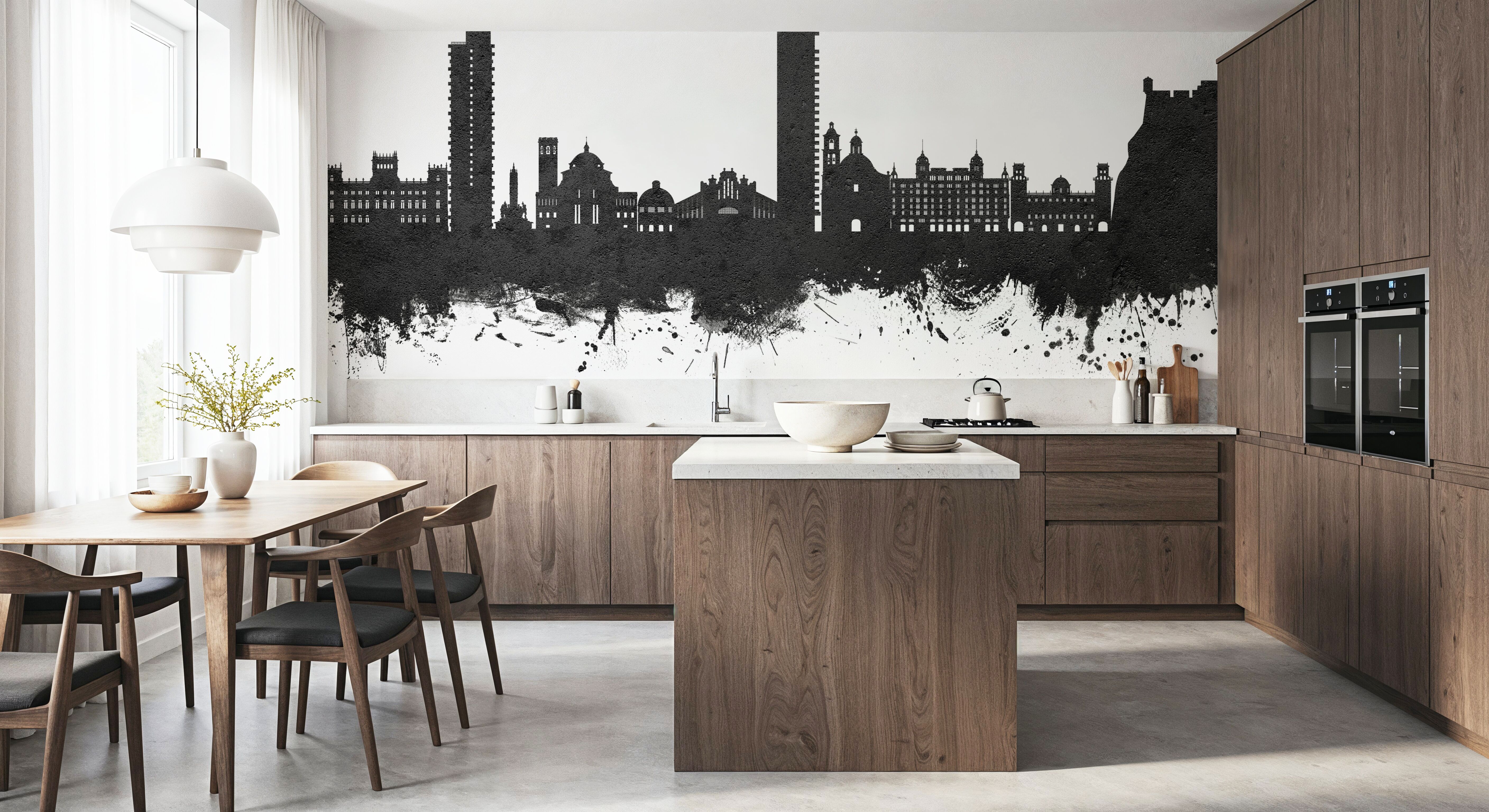 Alicante Spain Skyline Black & White , Tapeten