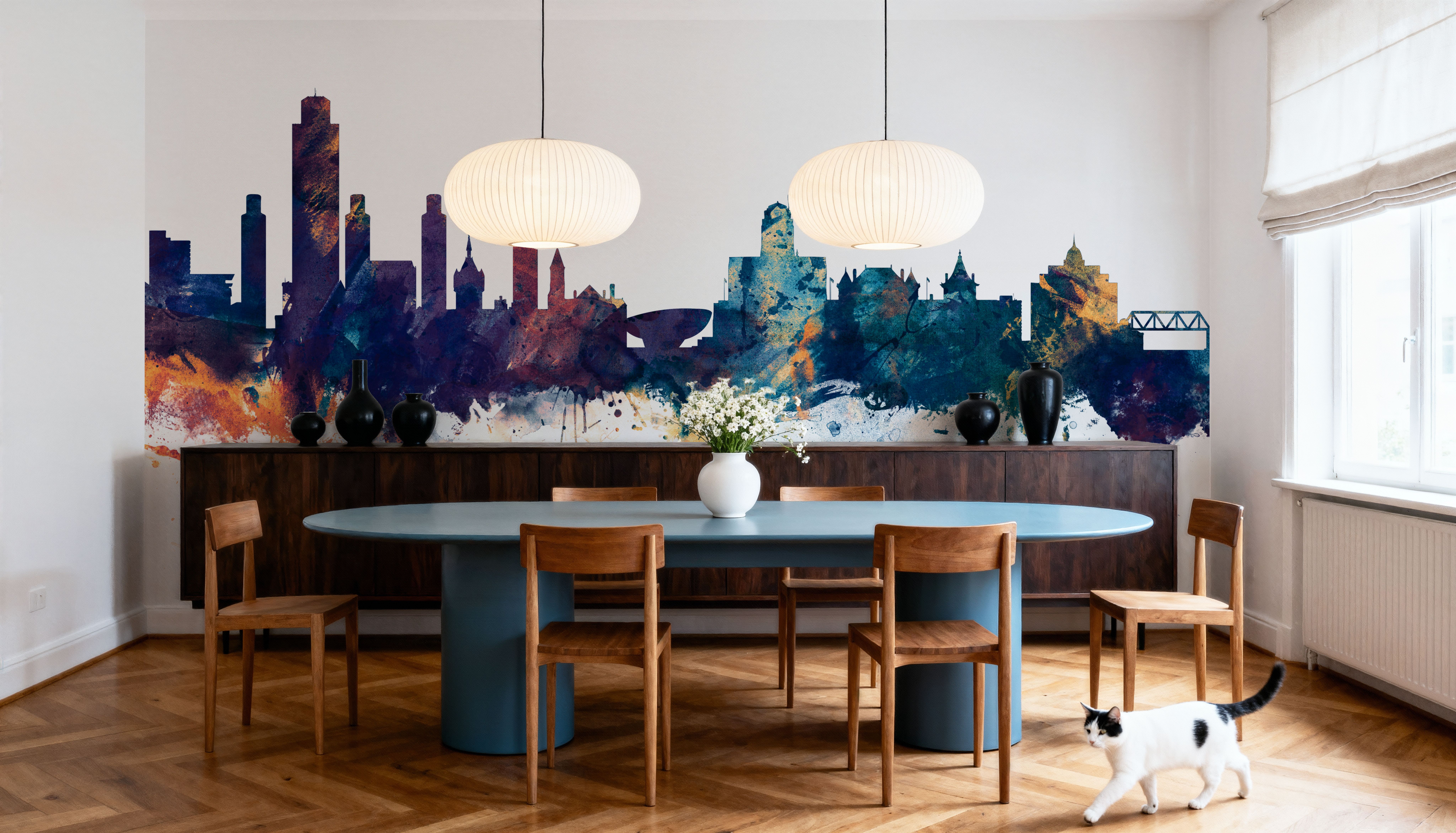 Albany New York Skyline Blue & Bronze