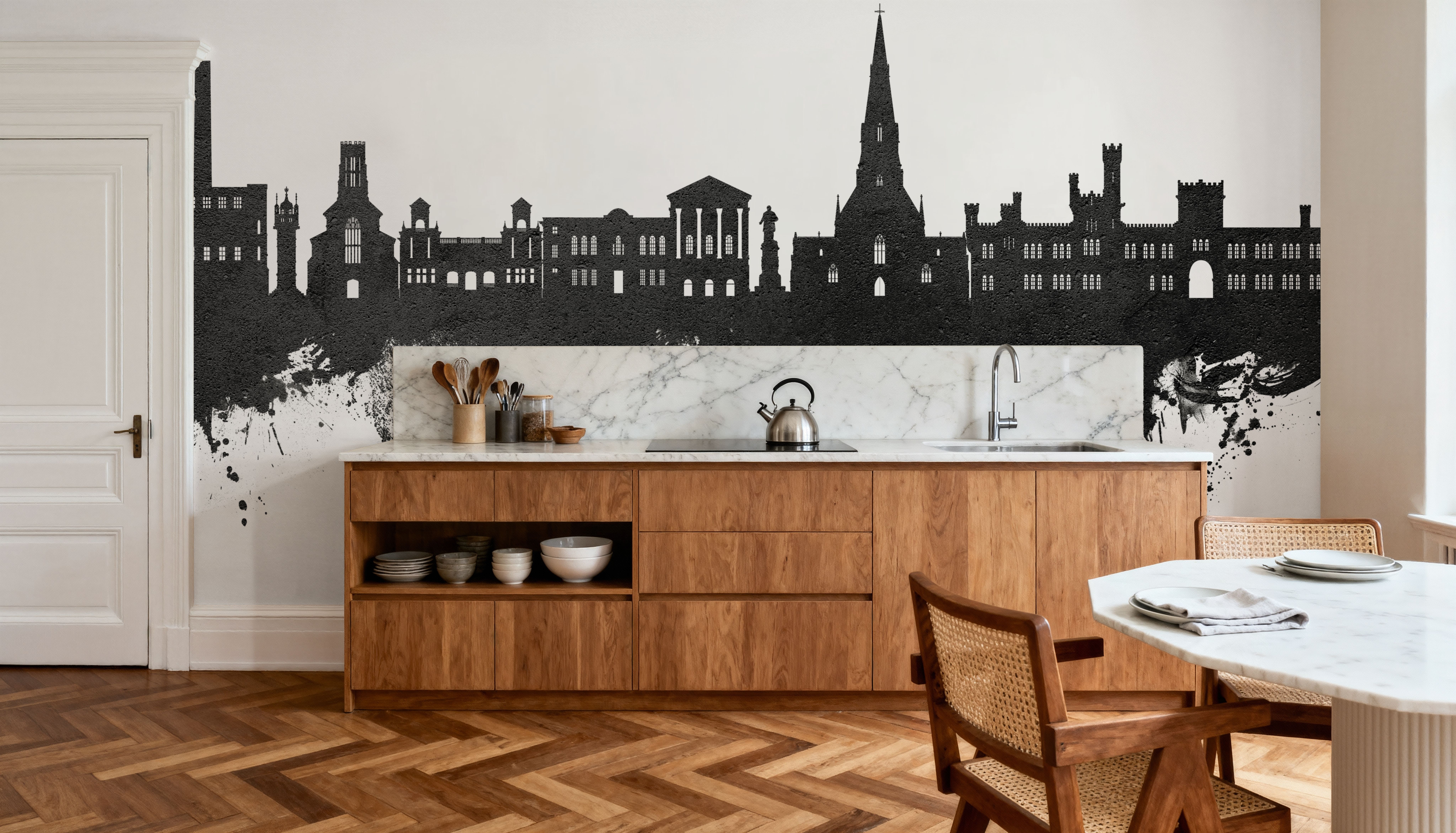 Bury England Skyline Black & White