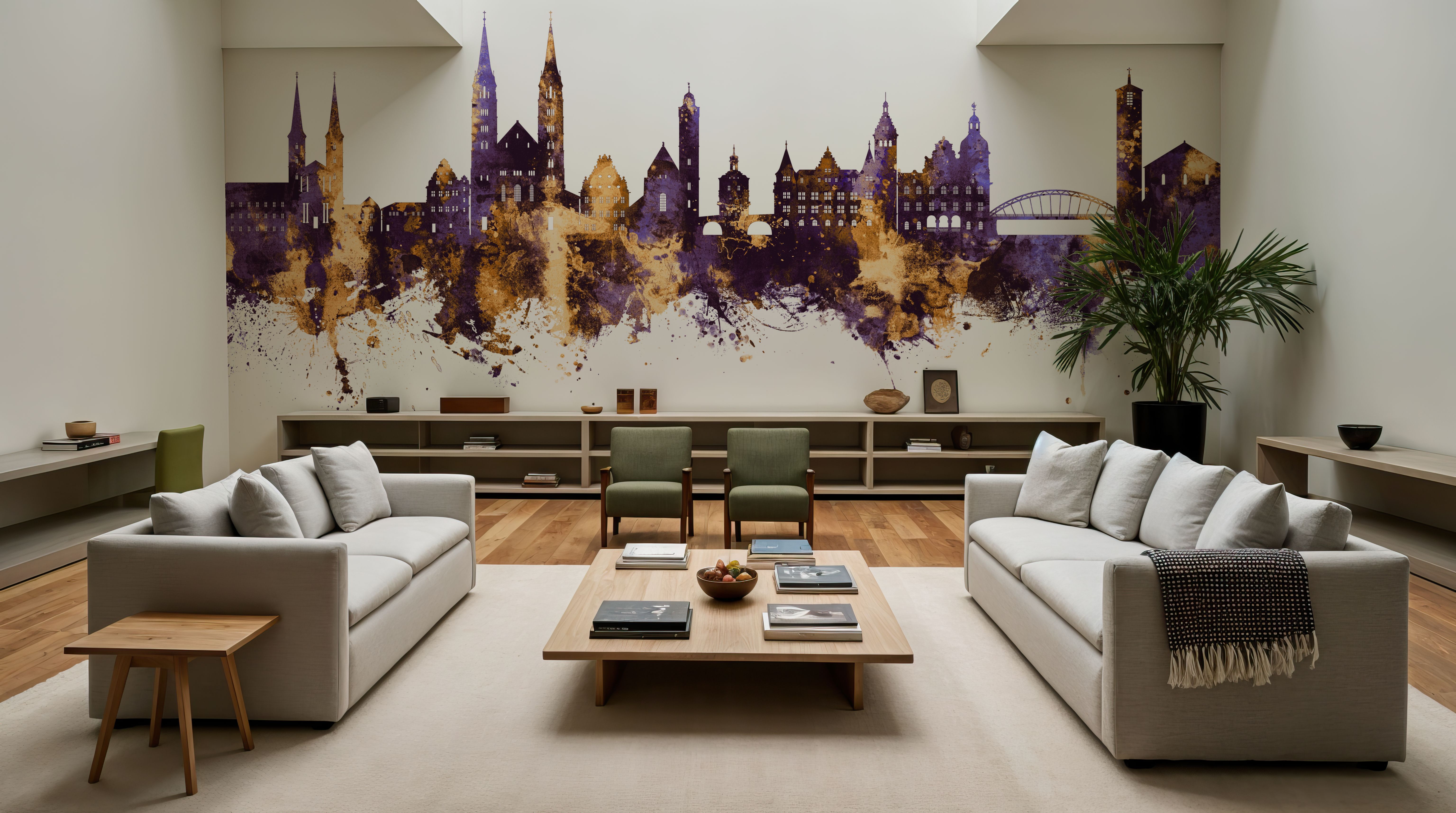 Bamberg Germany Skyline Purple & Gold