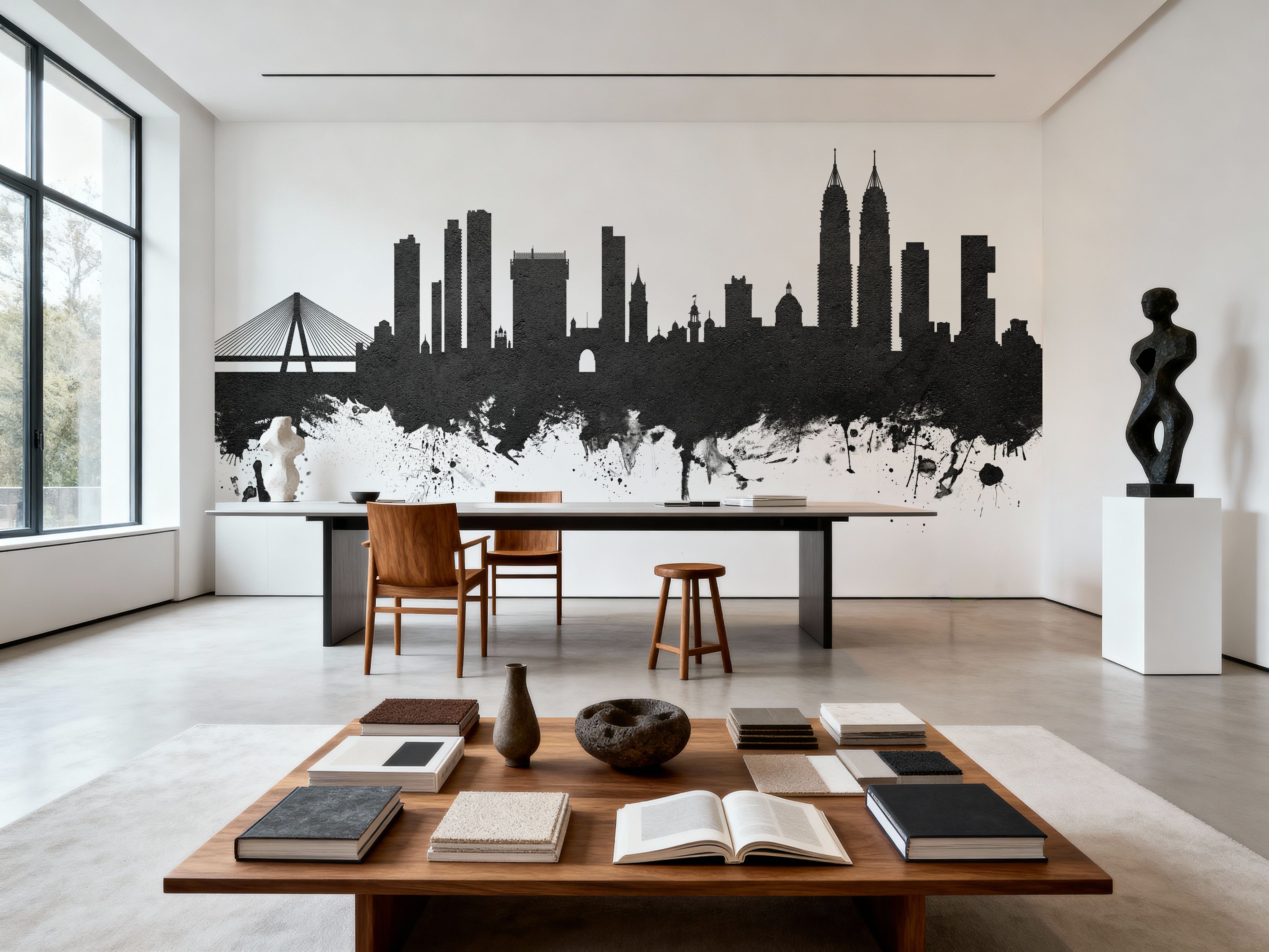 Mumbai Skyline India Bombay Black & White