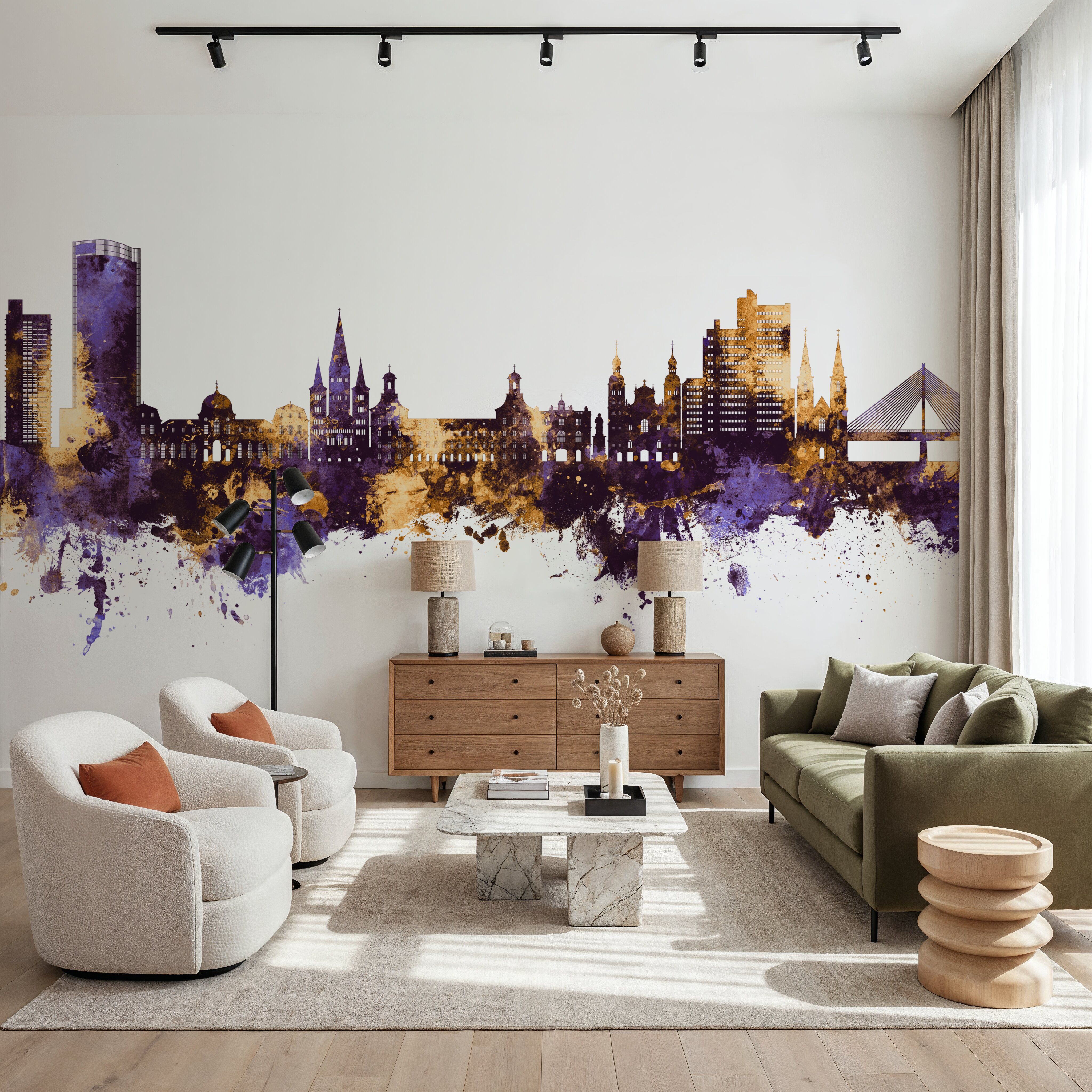 Bonn Skyline Purplr & Gold