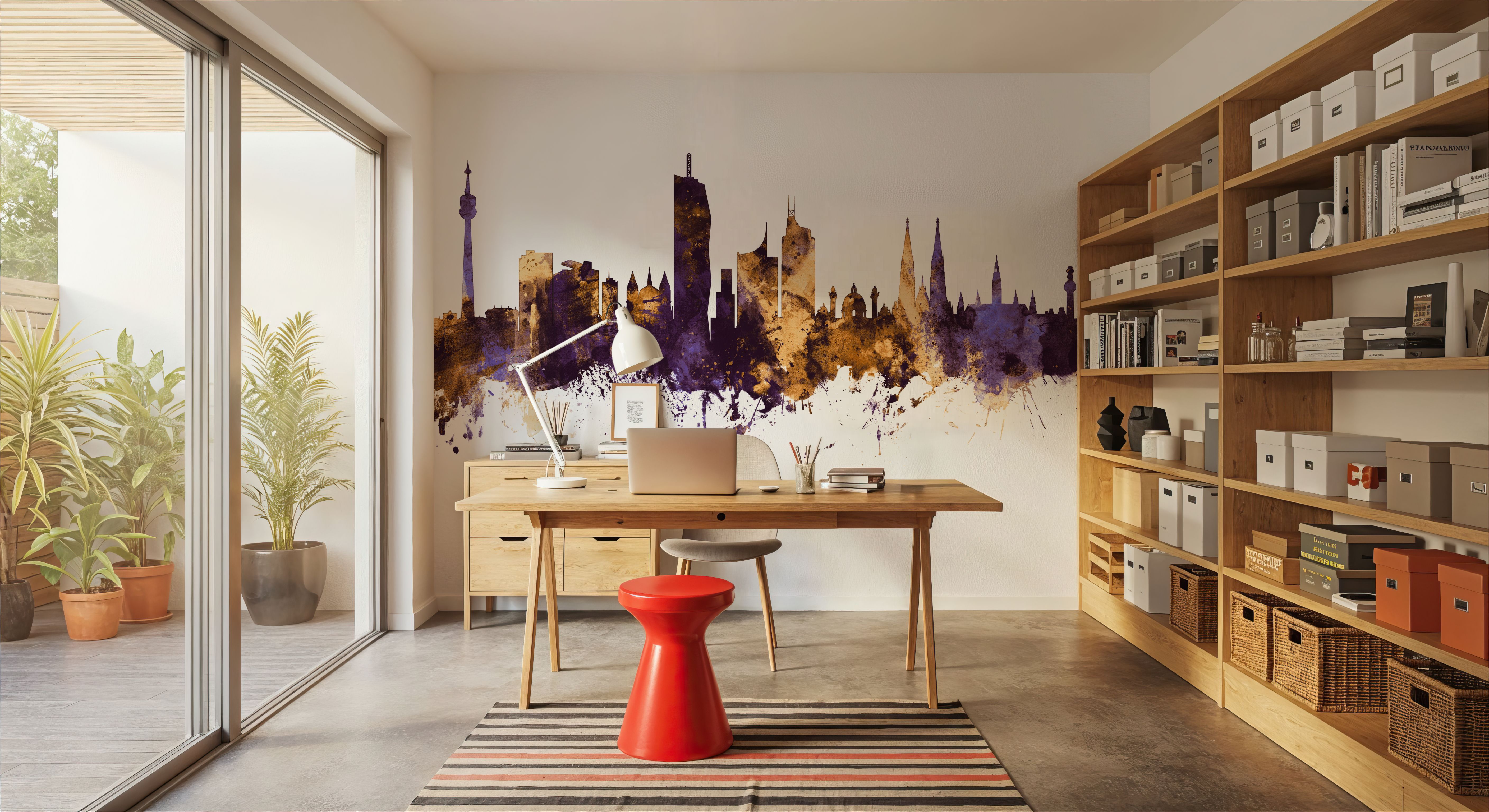 Vienna Austria Skyline Purple & Gold