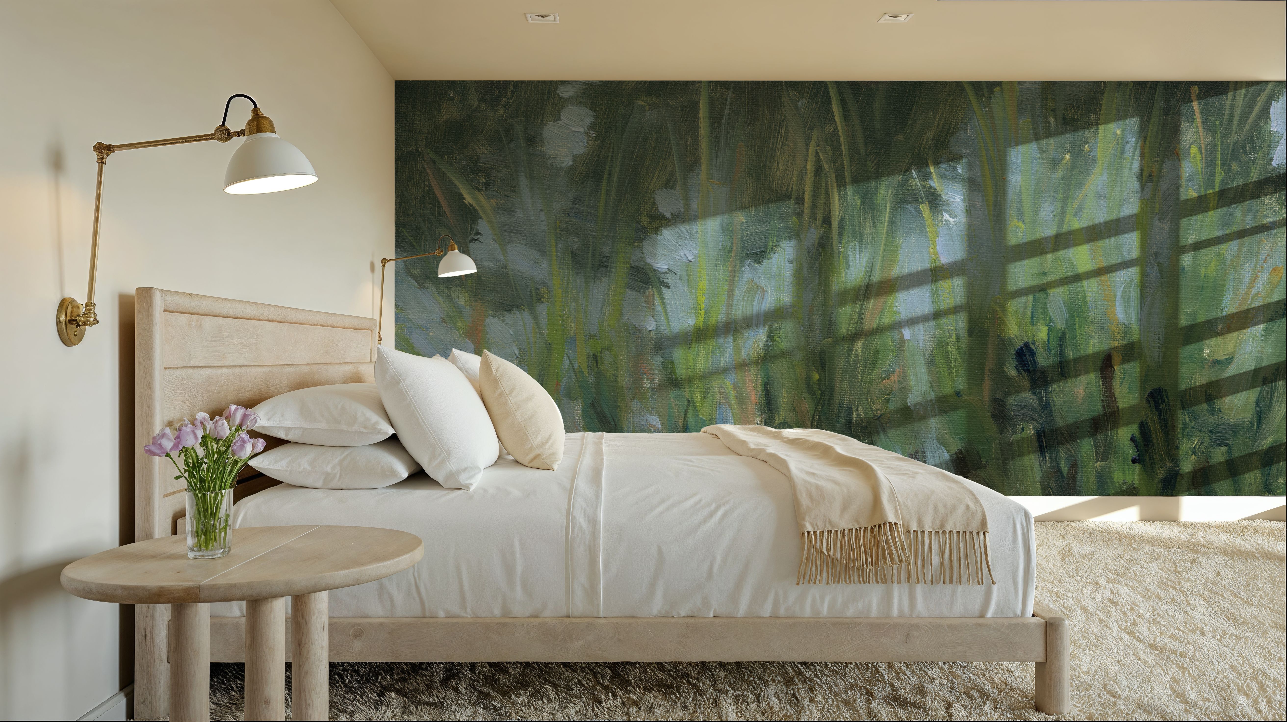 Marsh Reeds Reflecting wallpaper mural 100% PVC-free and non-toxic