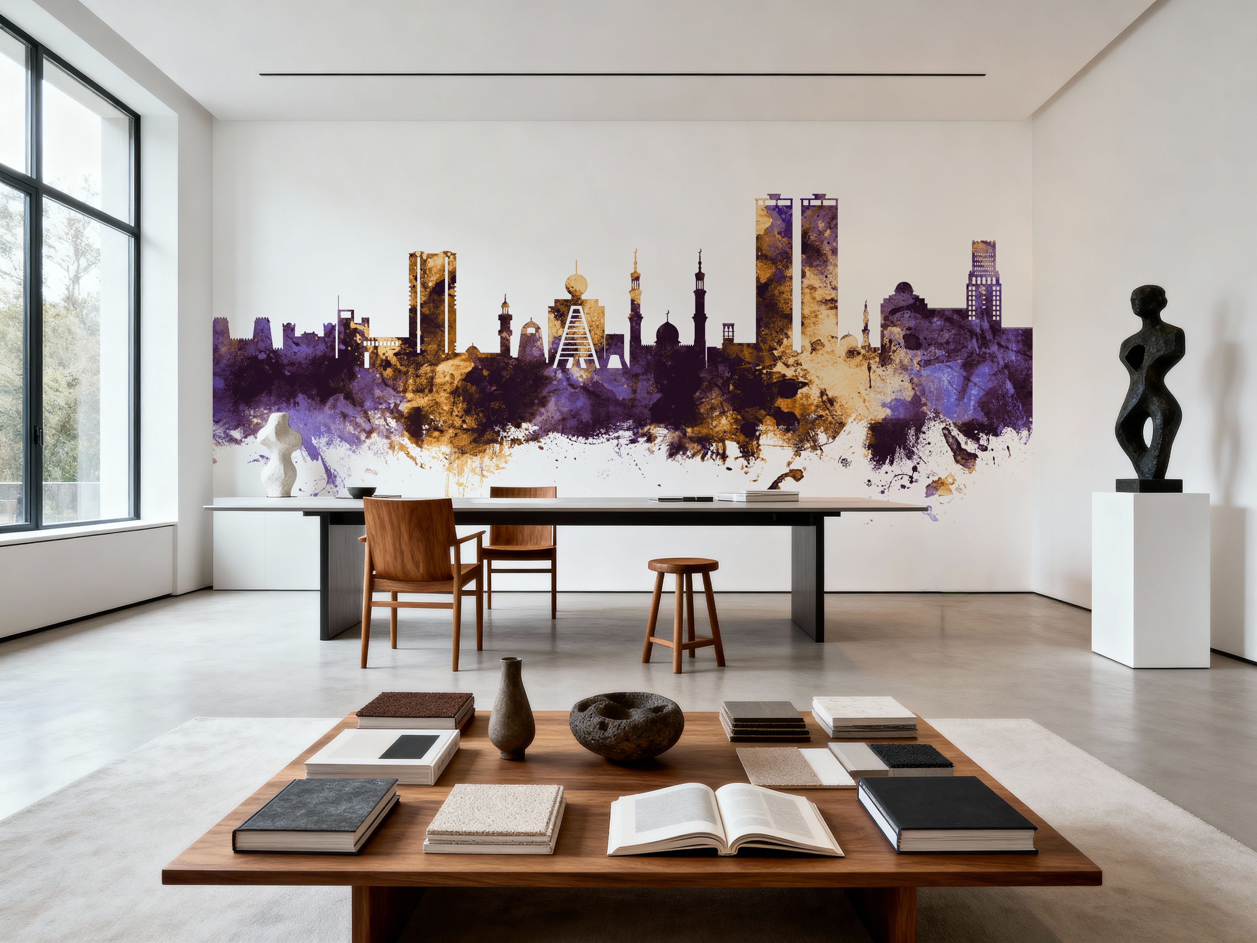 Ras Al Khaimah Skyline Purple & Gold