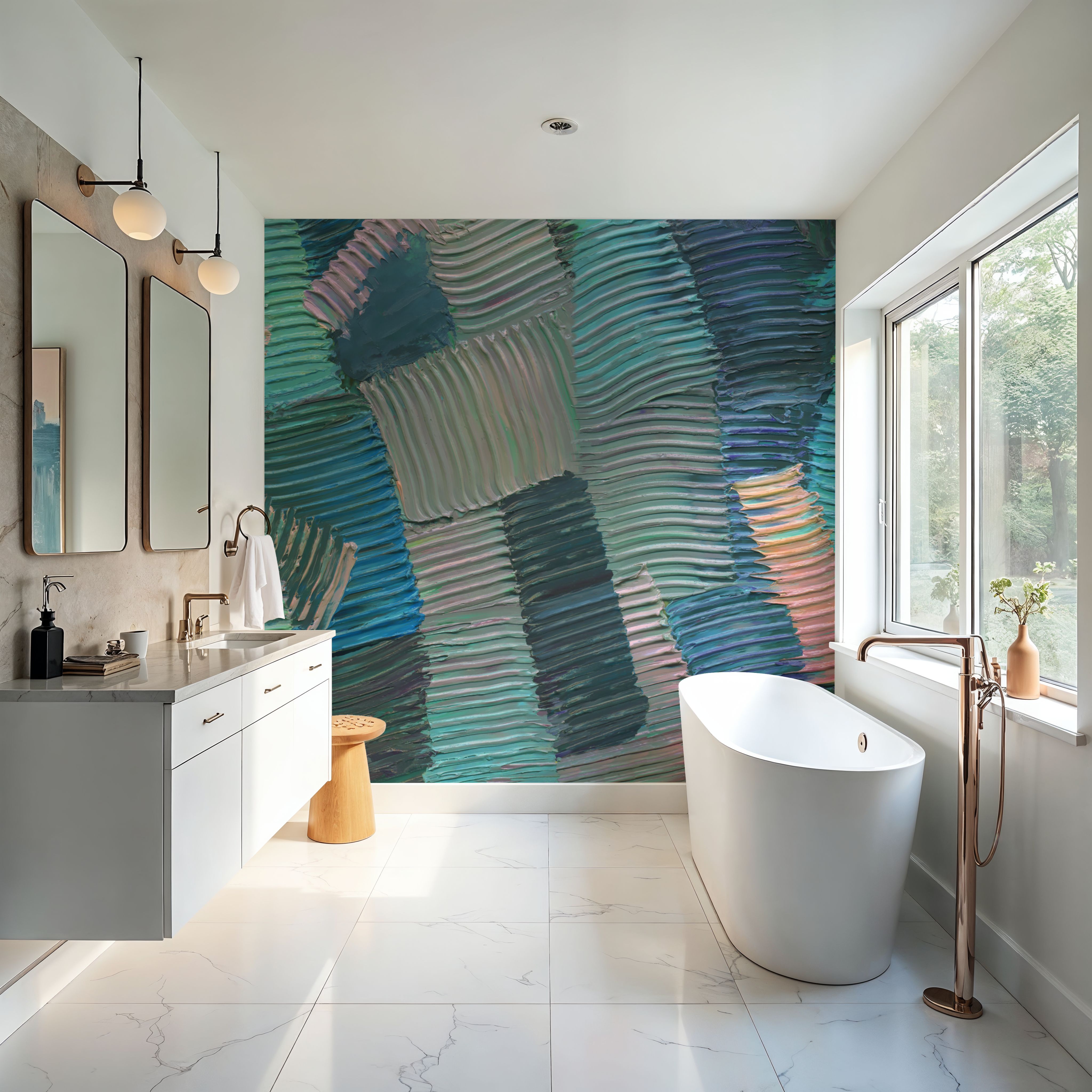 Abstract Stroke Texture Painting, Warm