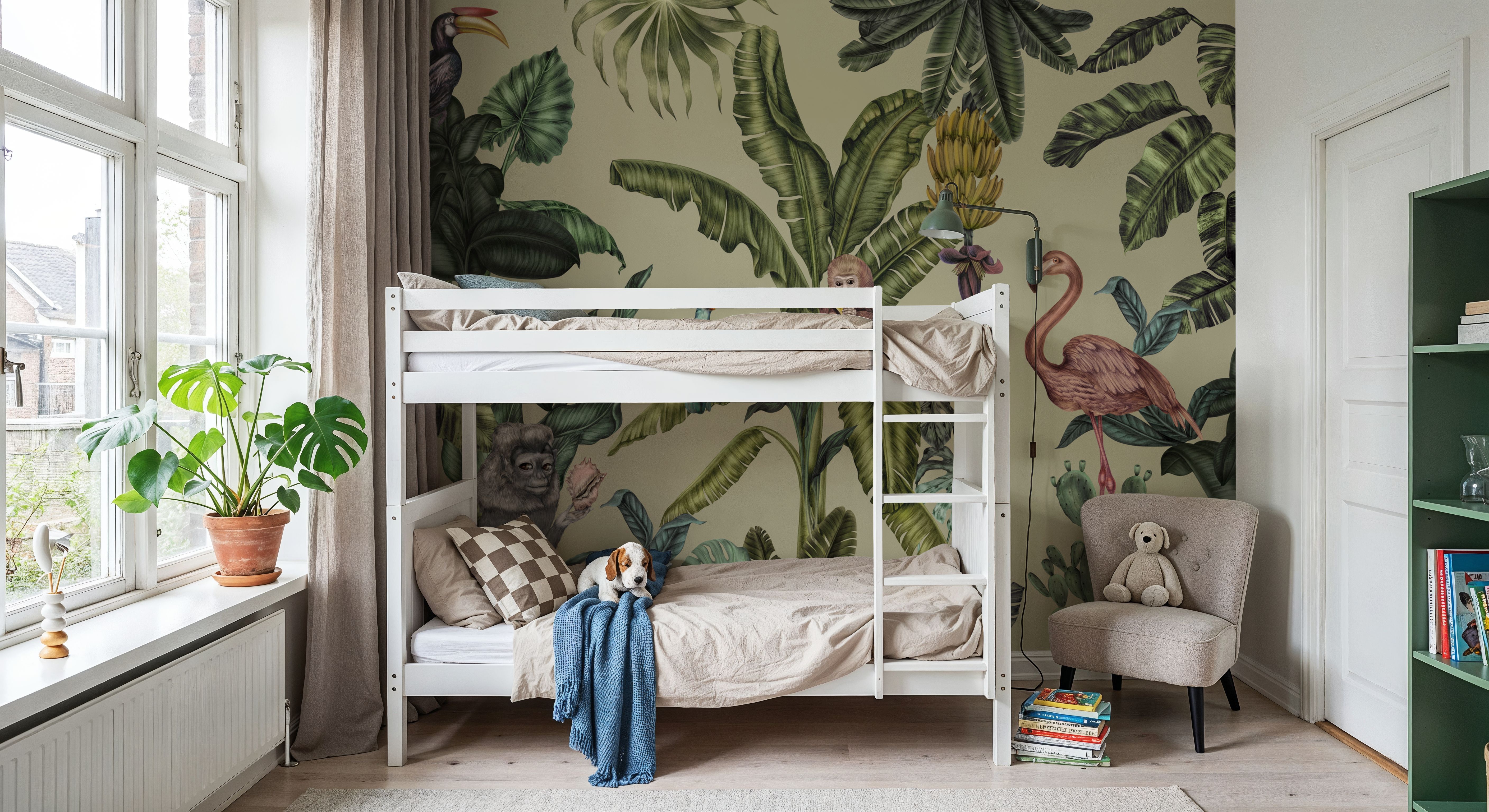 Monkeys With Birds, Laurel, Papier peint