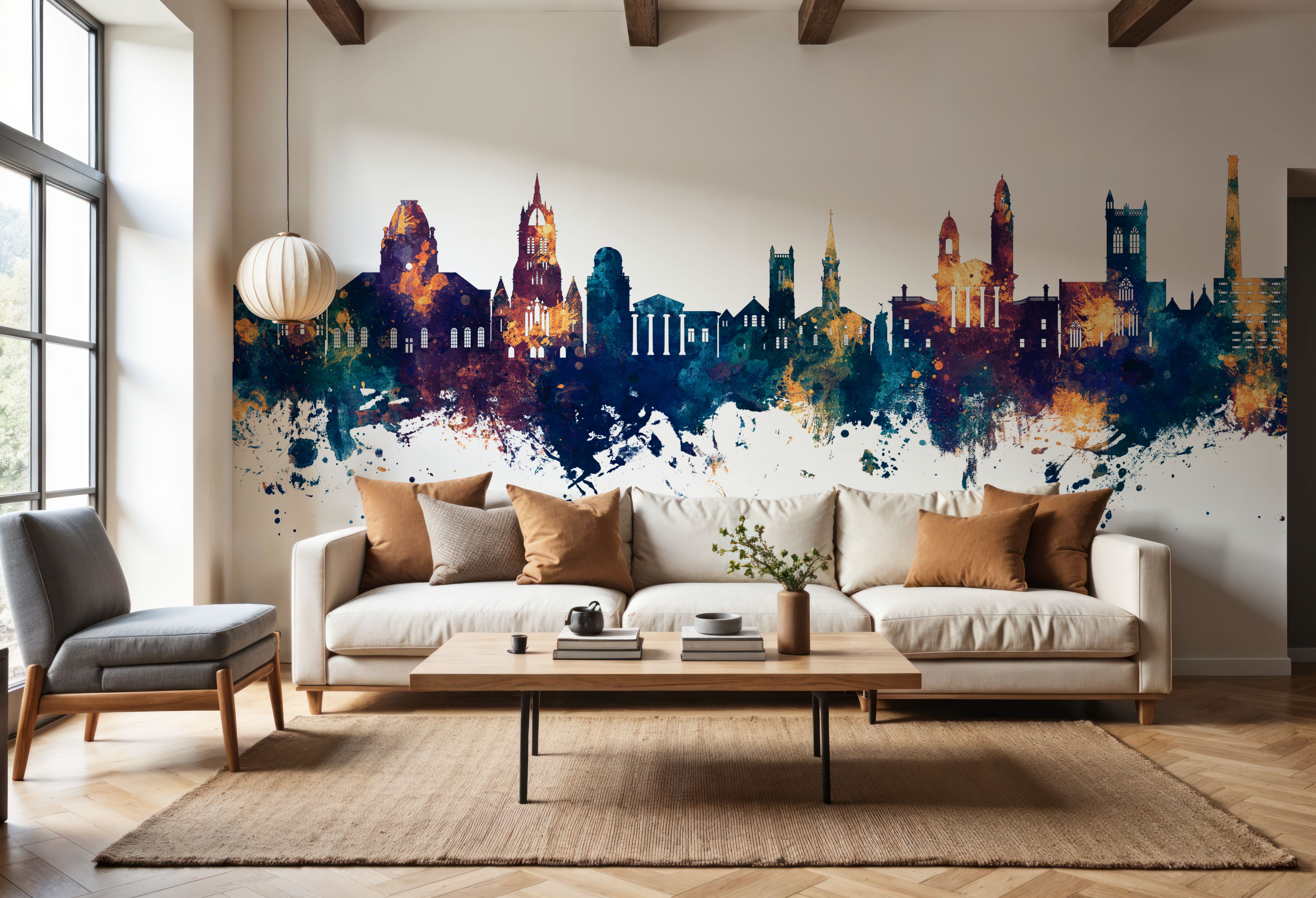 Paisley Skyline Blue & Bronze