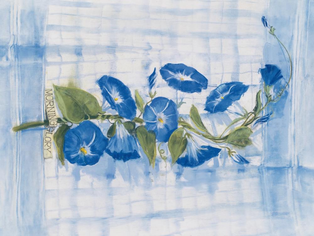 Morning Glory on linen