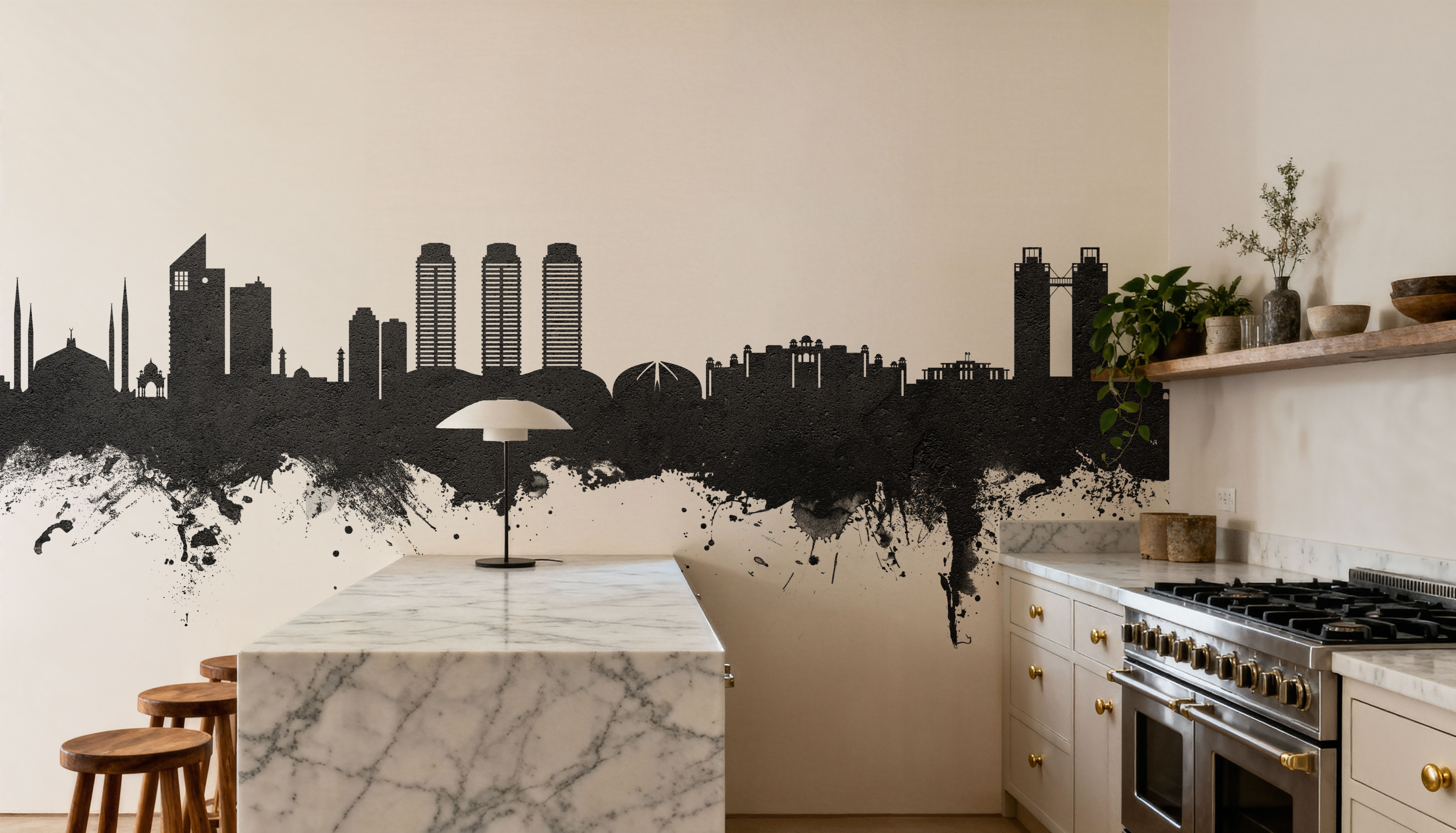 Islamabad Pakistan Skyline Black & White