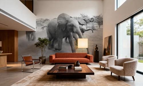 Elephant Race BW