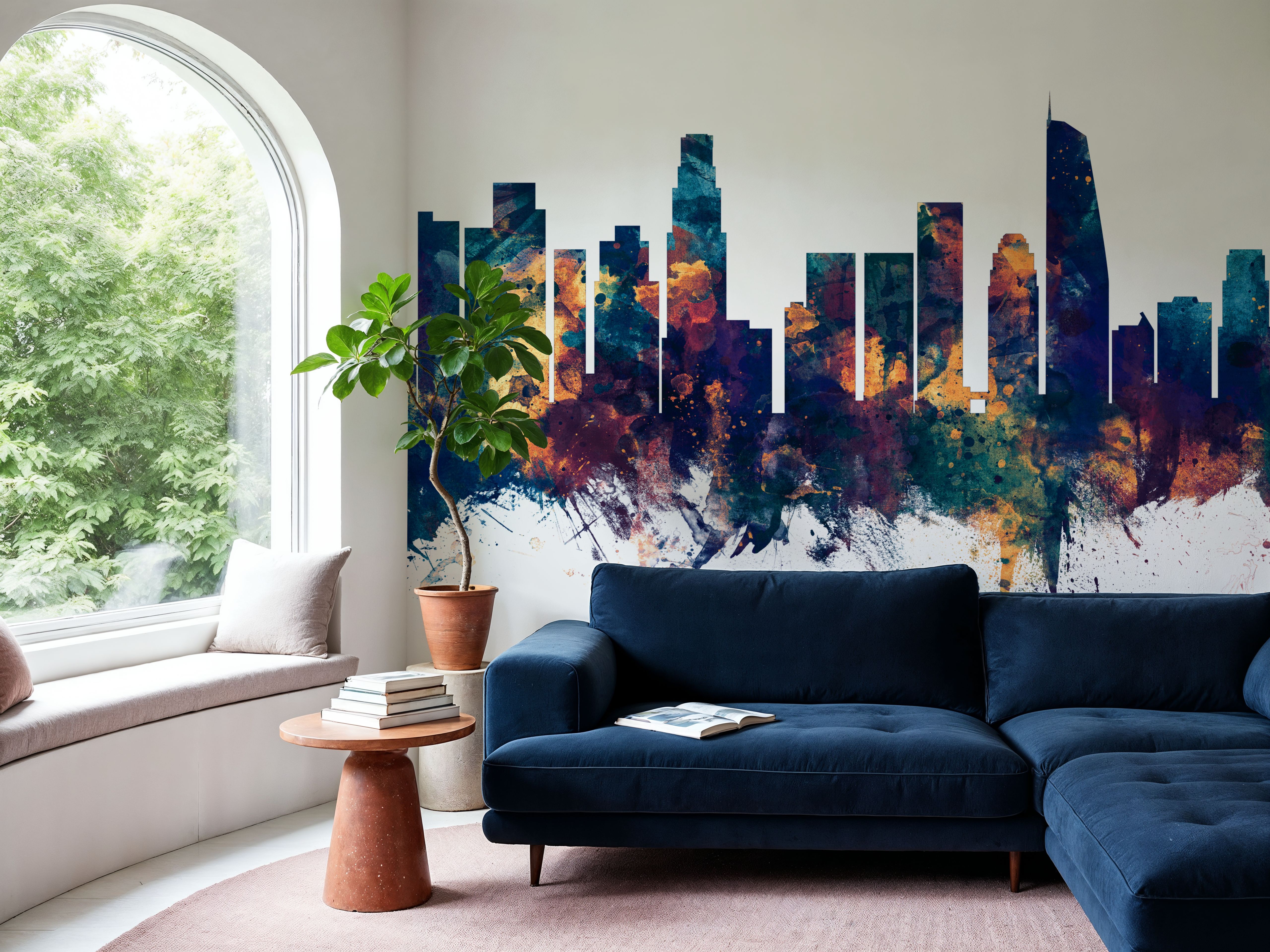 Los Angeles Skyline Blue & Bronze