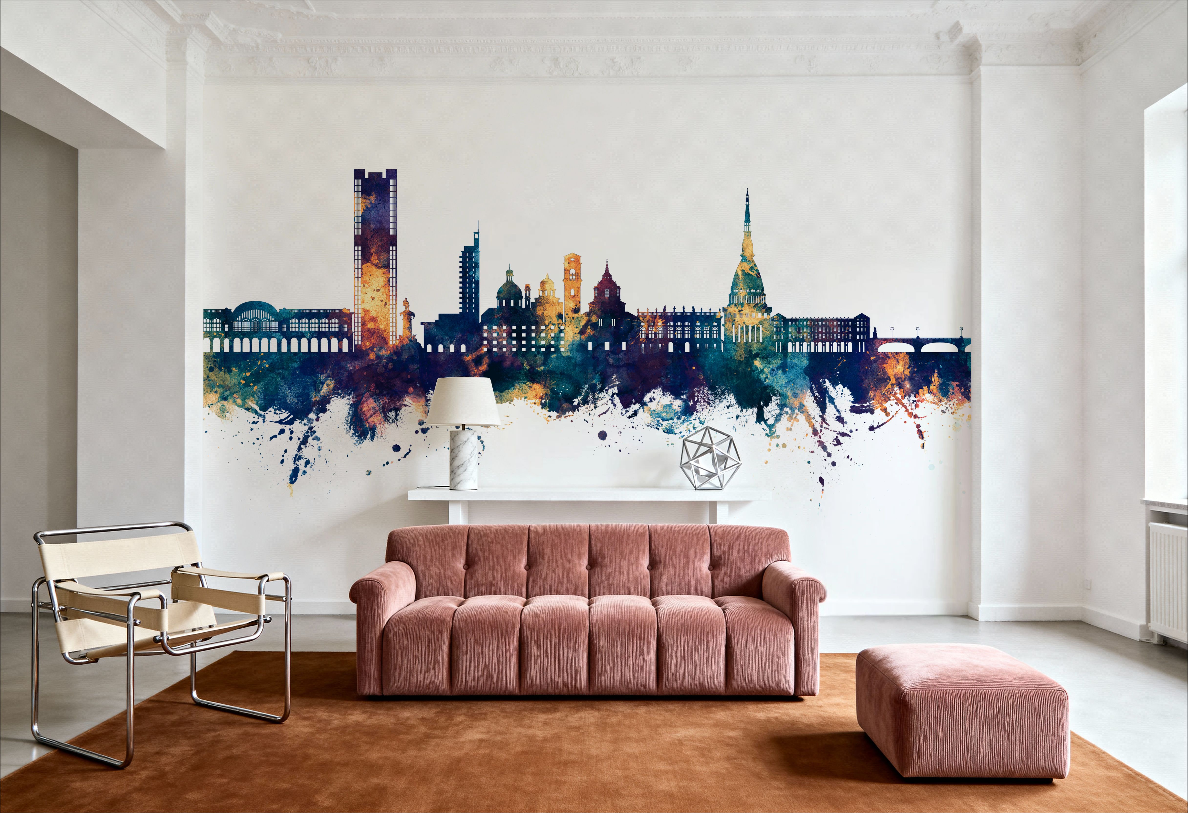 Turin Italy Blue & Bronze