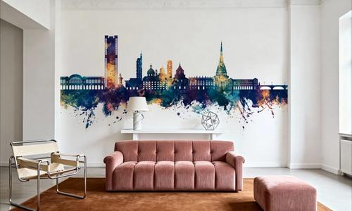 Turin Italy Blue & Bronze