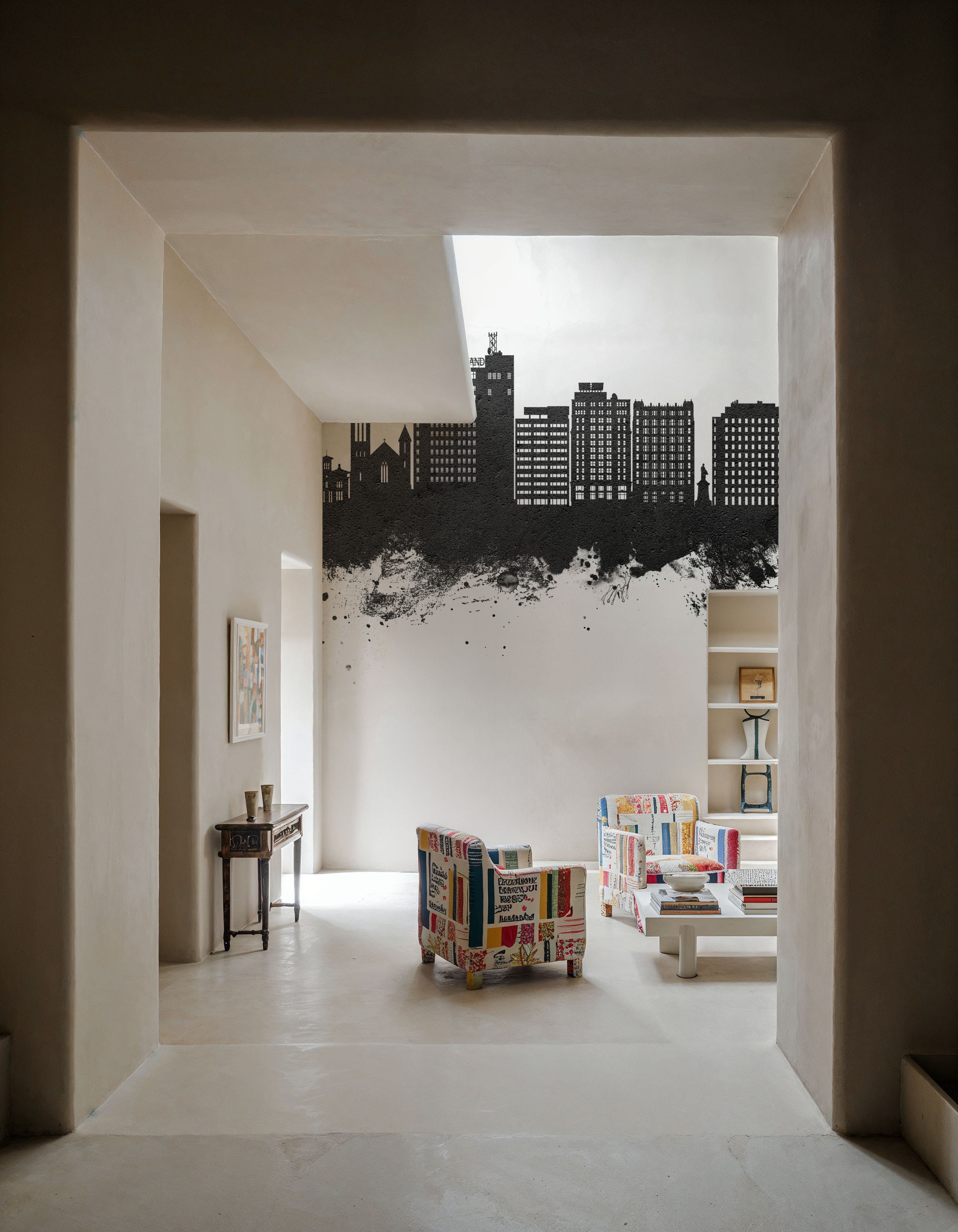 Portland Maine Skyline Black & White