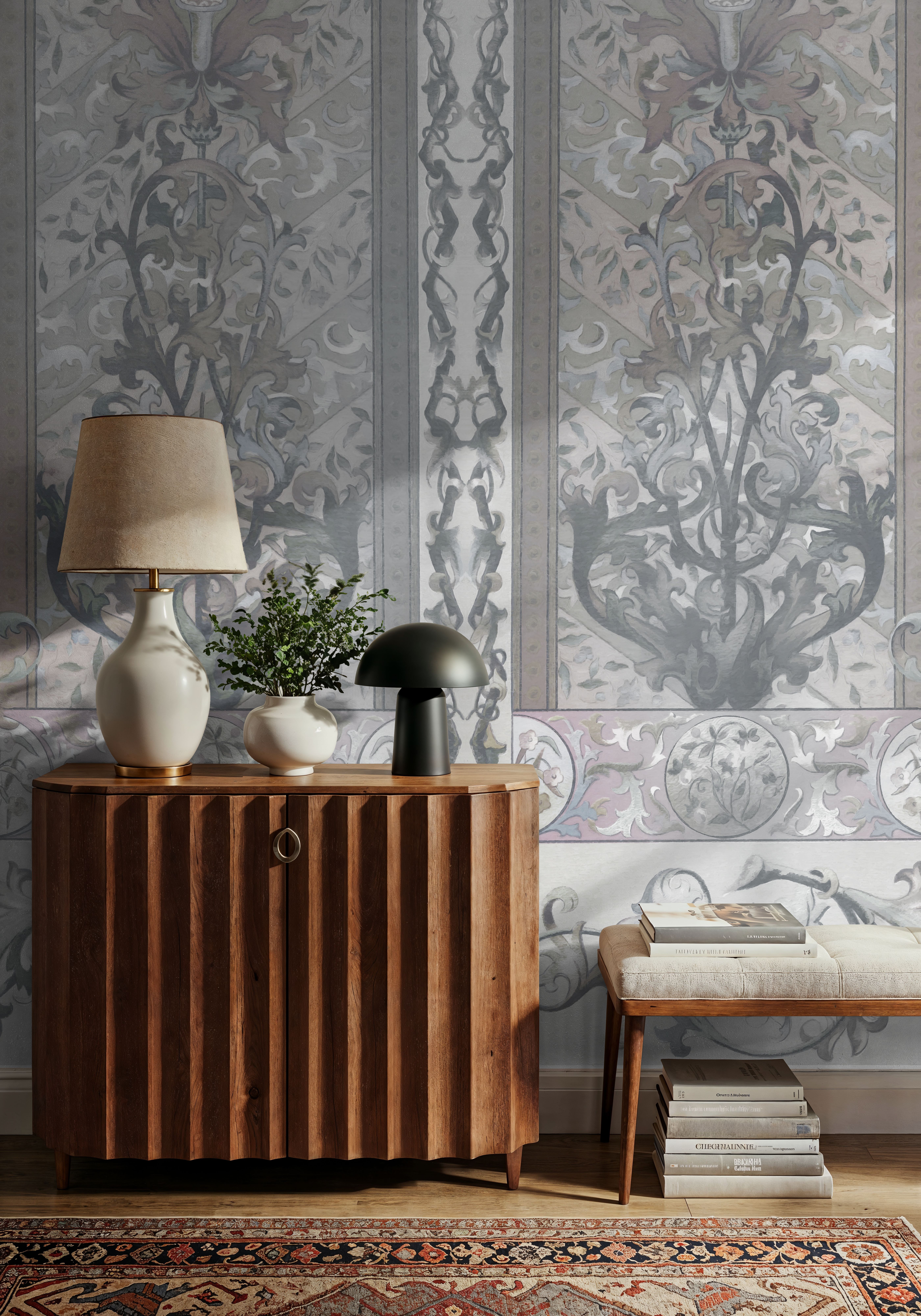 Plant Fantasy Ornament, Gray