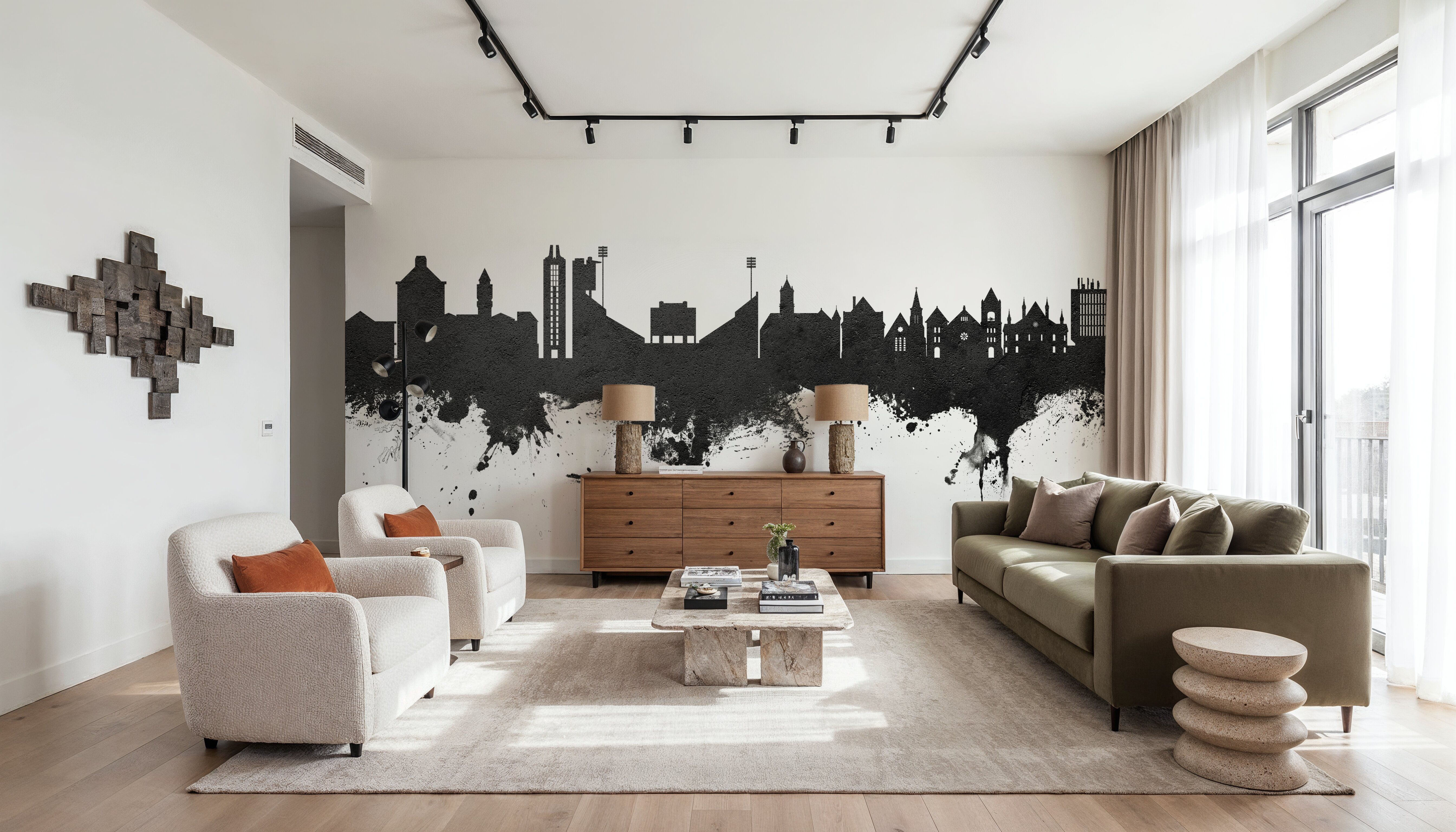 Lawrence Kansas Skyline Black & White