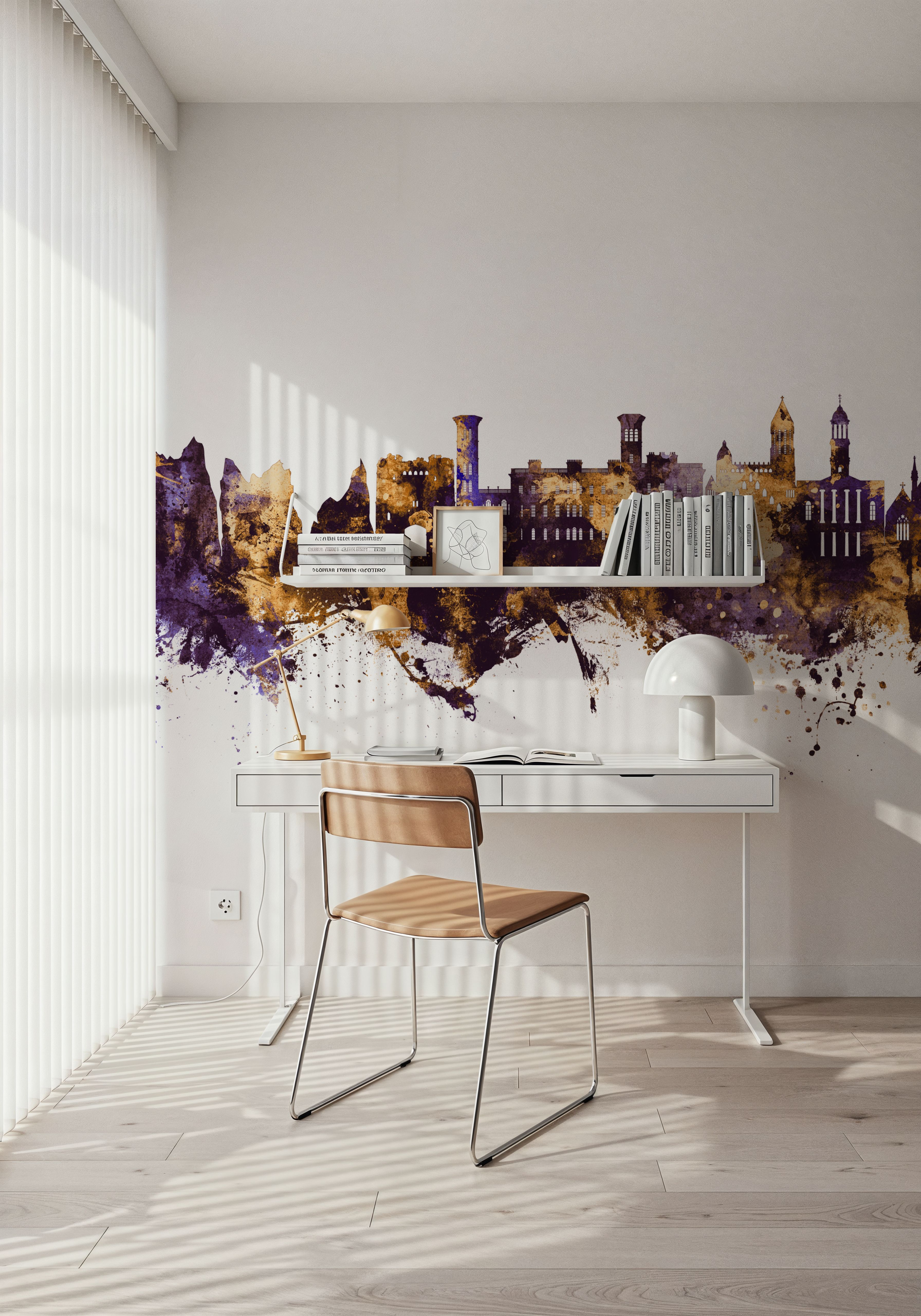 Isle of Wight England Skyline Purple & Gold